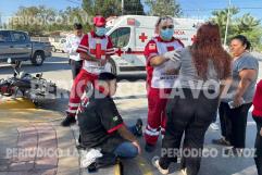 Choque de motocicleta en Monclova deja pareja herida