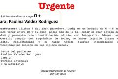 Estudiante  de Monclova grave e intubada por presunto Dengue; solicitan donantes de sangre