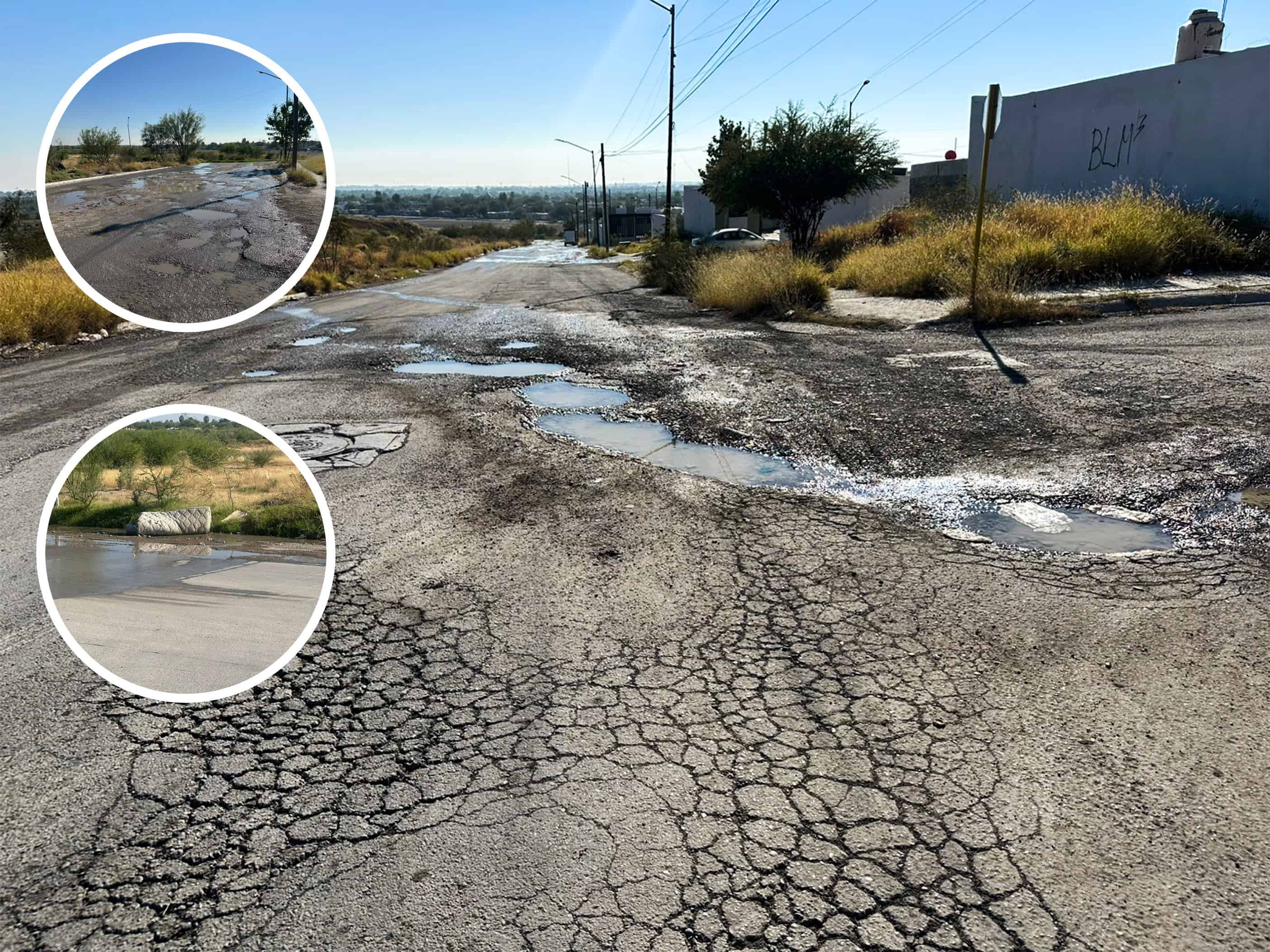 Exigen rehabilitación urgente del bulevar de Los Olivos en Piedras Negras