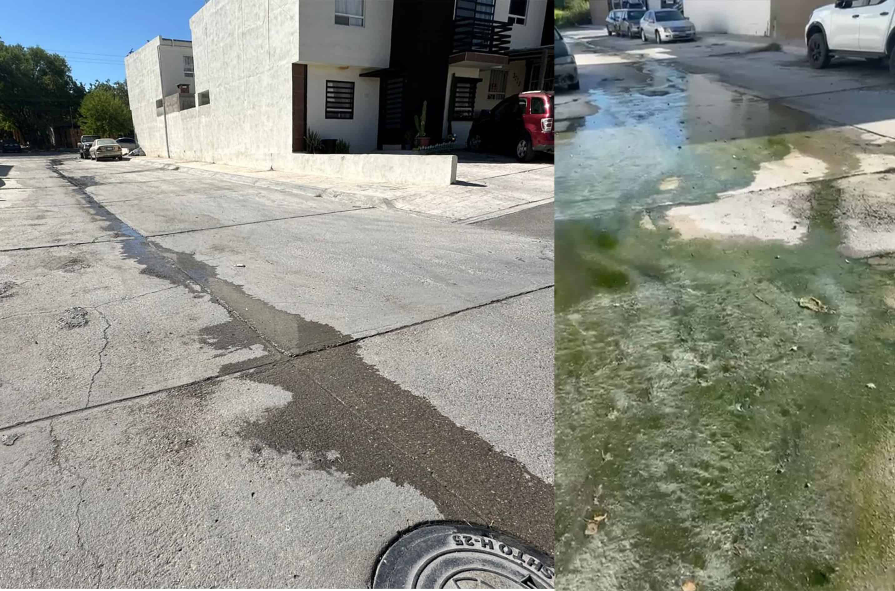 Exigen solución a  fugas de drenaje en colonia Hacienda Escondida