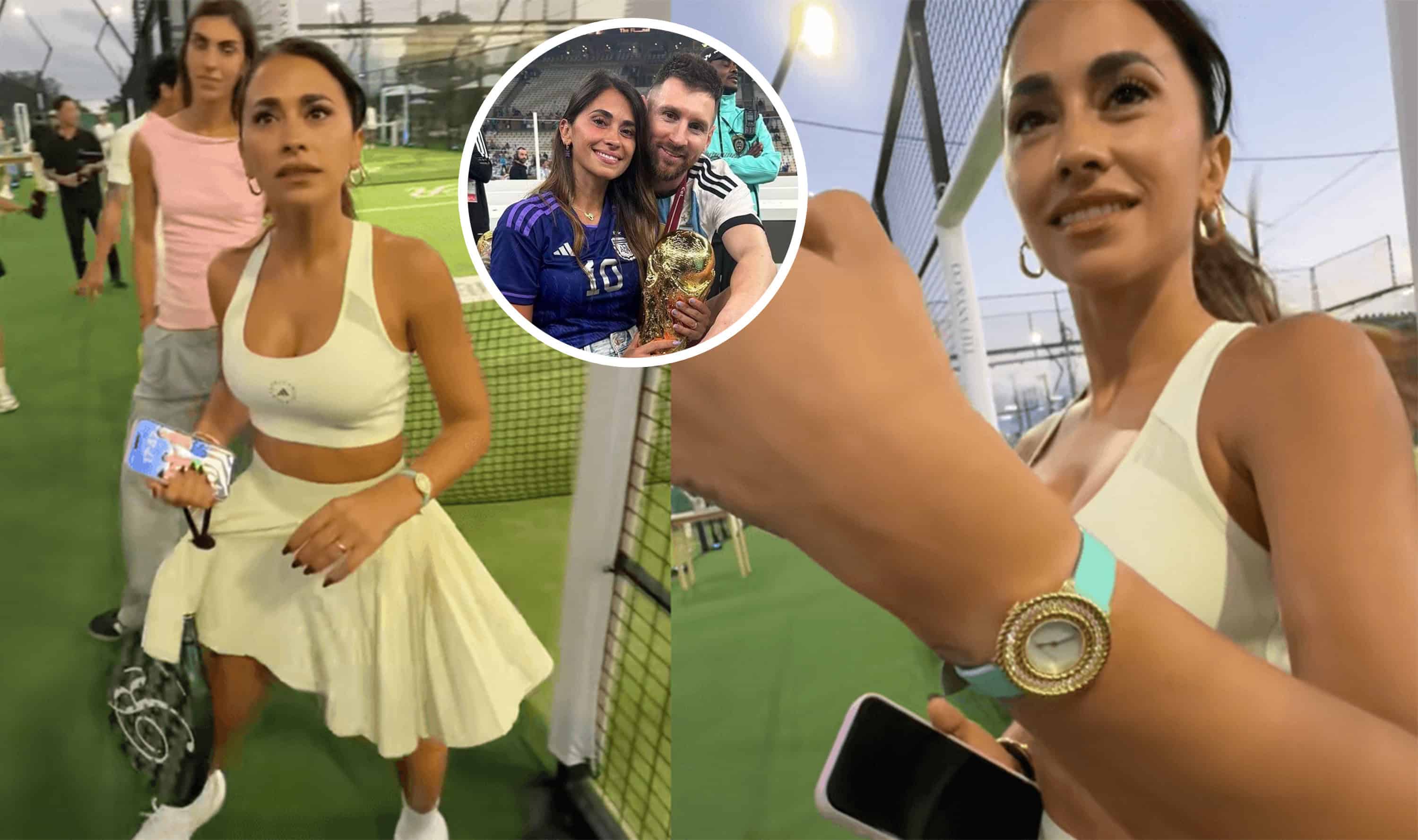 VIDEO: Incómodo encuentro de Antonela Roccuzzo, esposa de Messi, con influencer en Miami