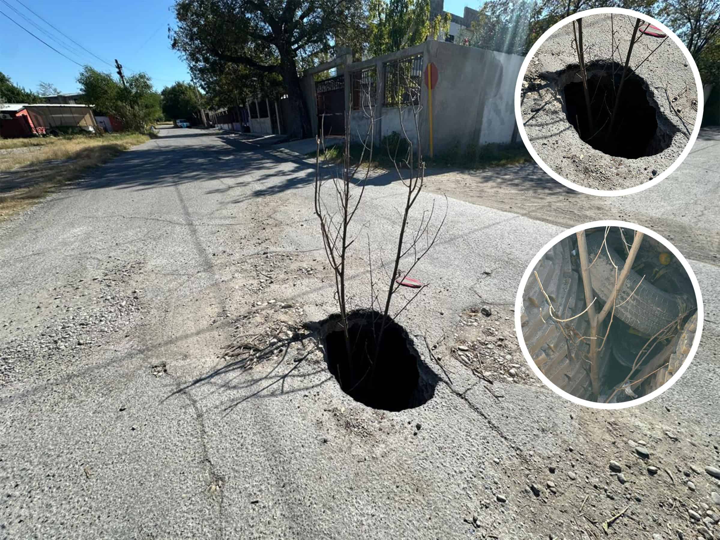 Cumple casi un año socavón abierto en Villa de Fuente; vecinos acusan omisión municipal