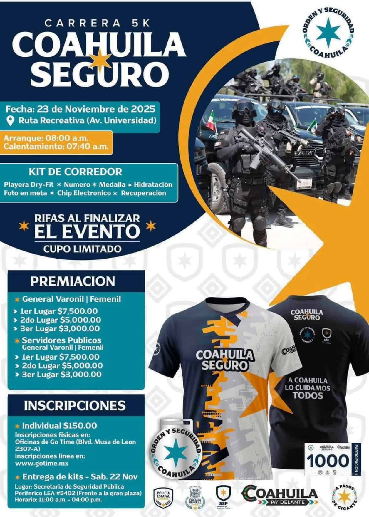 Participa en la Carrera 5K Coahuila Seguro promovida por el Fiscal General del Estado