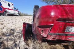 Volcadura en la carretera Morelos–Nava deja una mujer lesionada