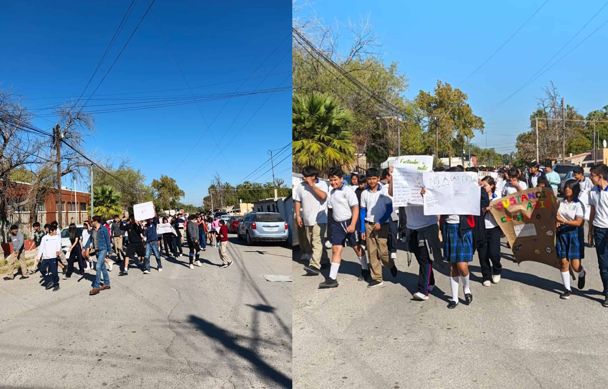Escuelas de Ciudad Acuña promueven hábitos saludables con caminata preventiva
