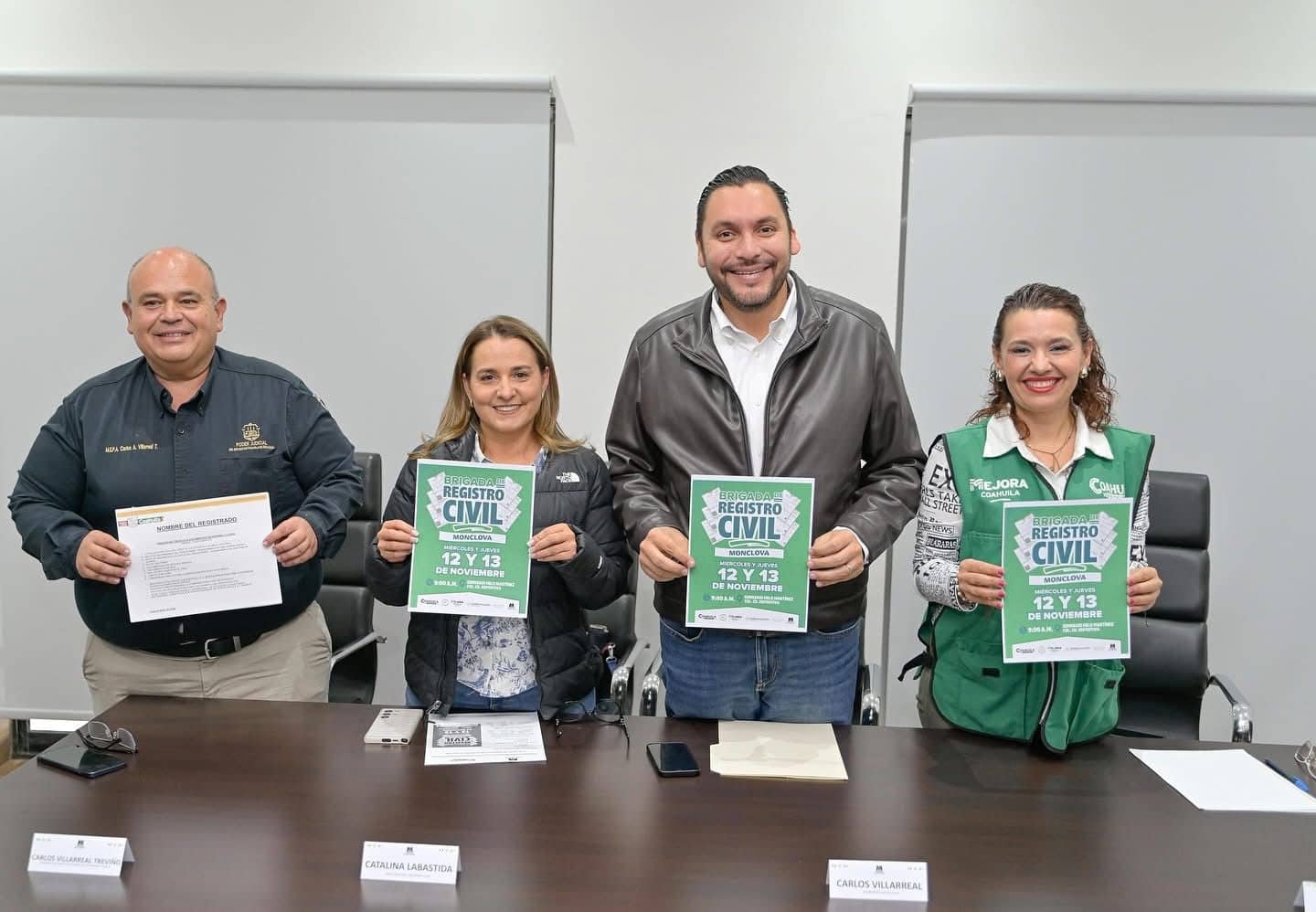 Carlos Villarreal y Manolo Jiménez lanzan brigada registro civil en Monclova