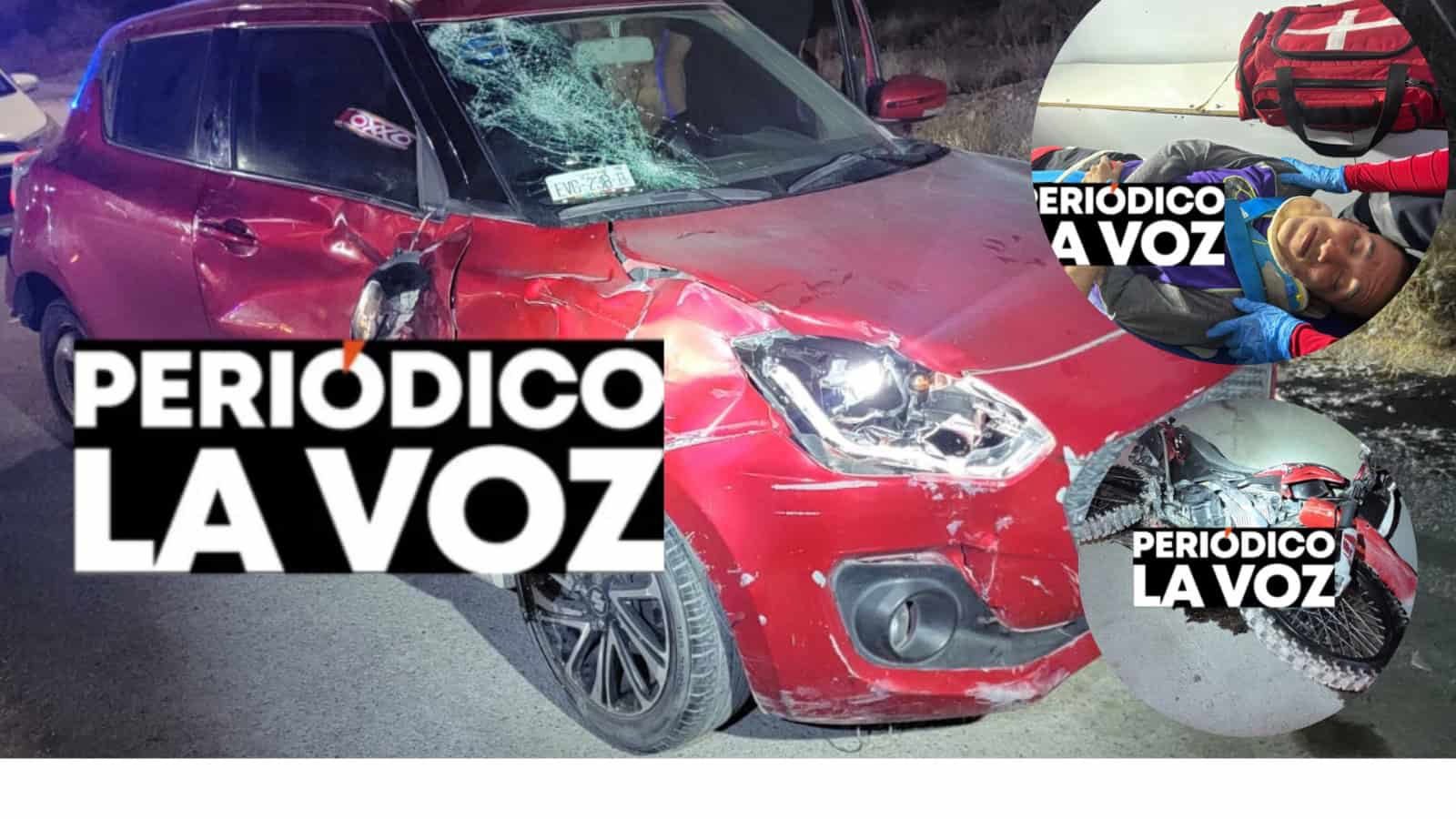 ¡Brutal choque! Deja a motociclista inconsciente