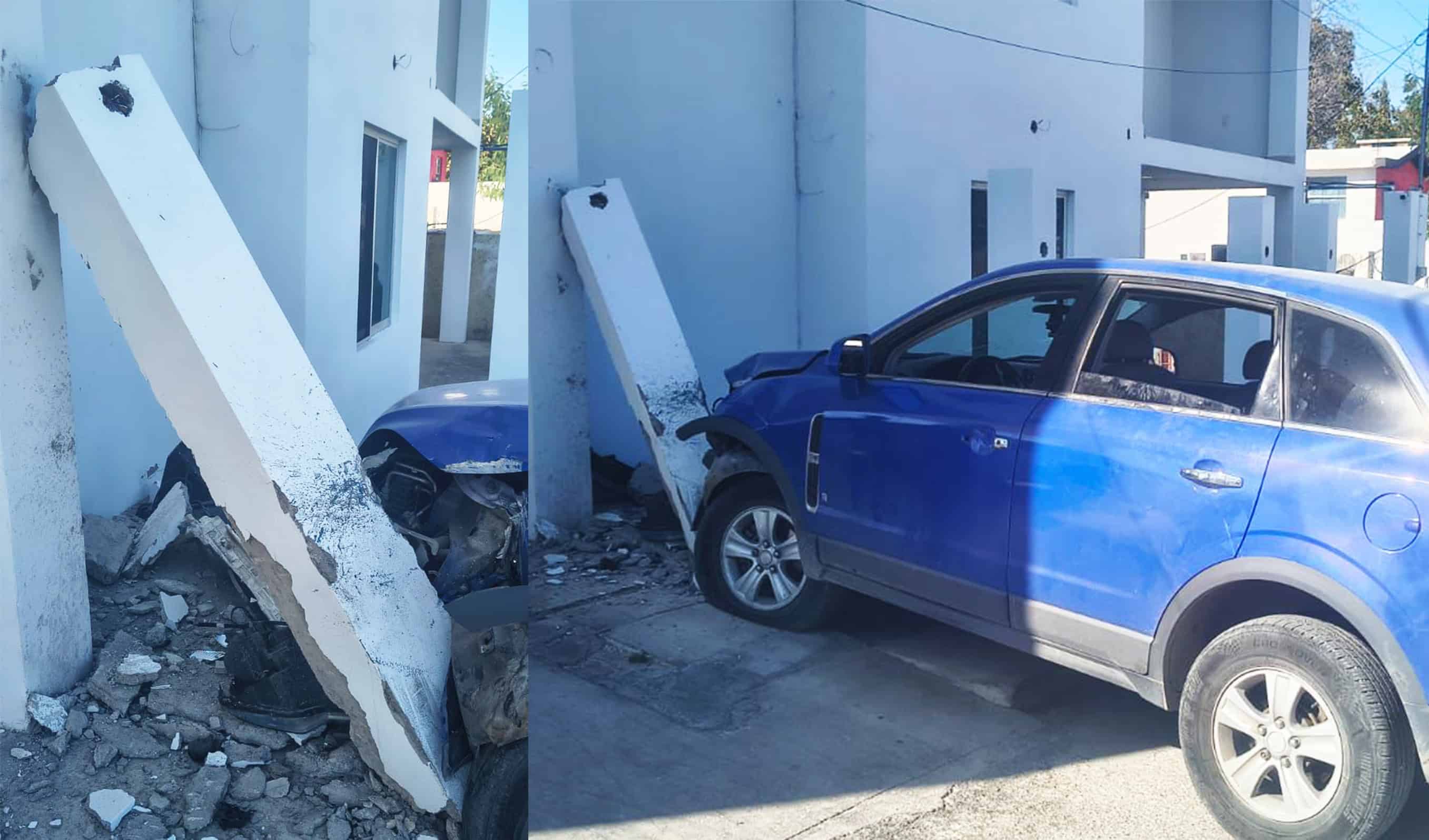 Joven pierde el control y choca contra muro de vivienda en la Benito Juárez de Ciudad Acuña