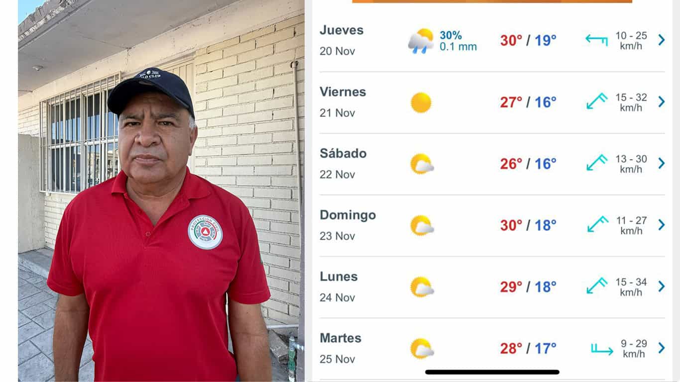 Protección Civil de Frontera prevé clima cálido para diciembre