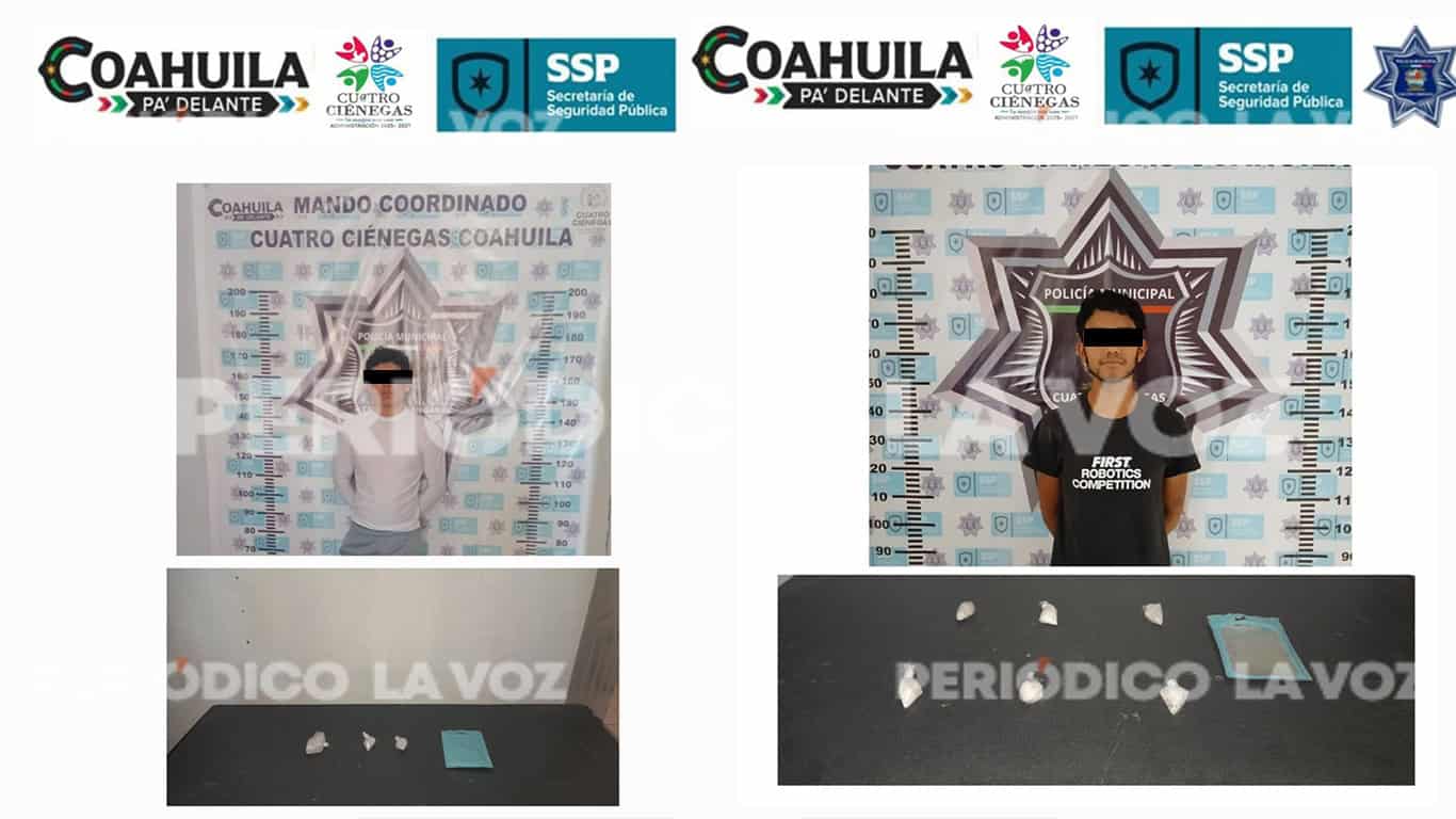 Operativo en Cuatro Ciénegas: detienen a jóvenes con metanfetamina