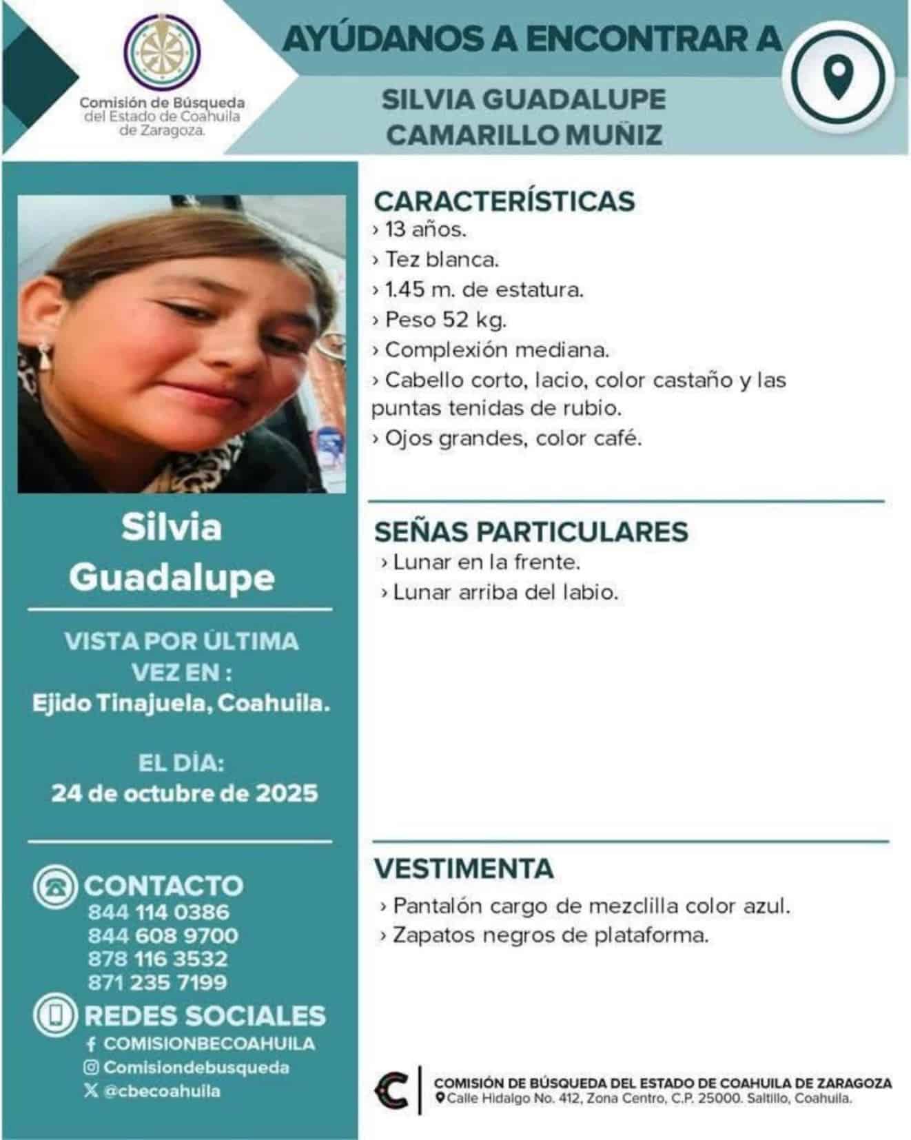 Silvia Guadalupe, desaparecida desde octubre, hallada sin vida en Buñuelos