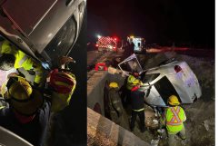 Hombre queda atrapado tras volcadura de vehículo en Saltillo: Protección Civil lo rescata