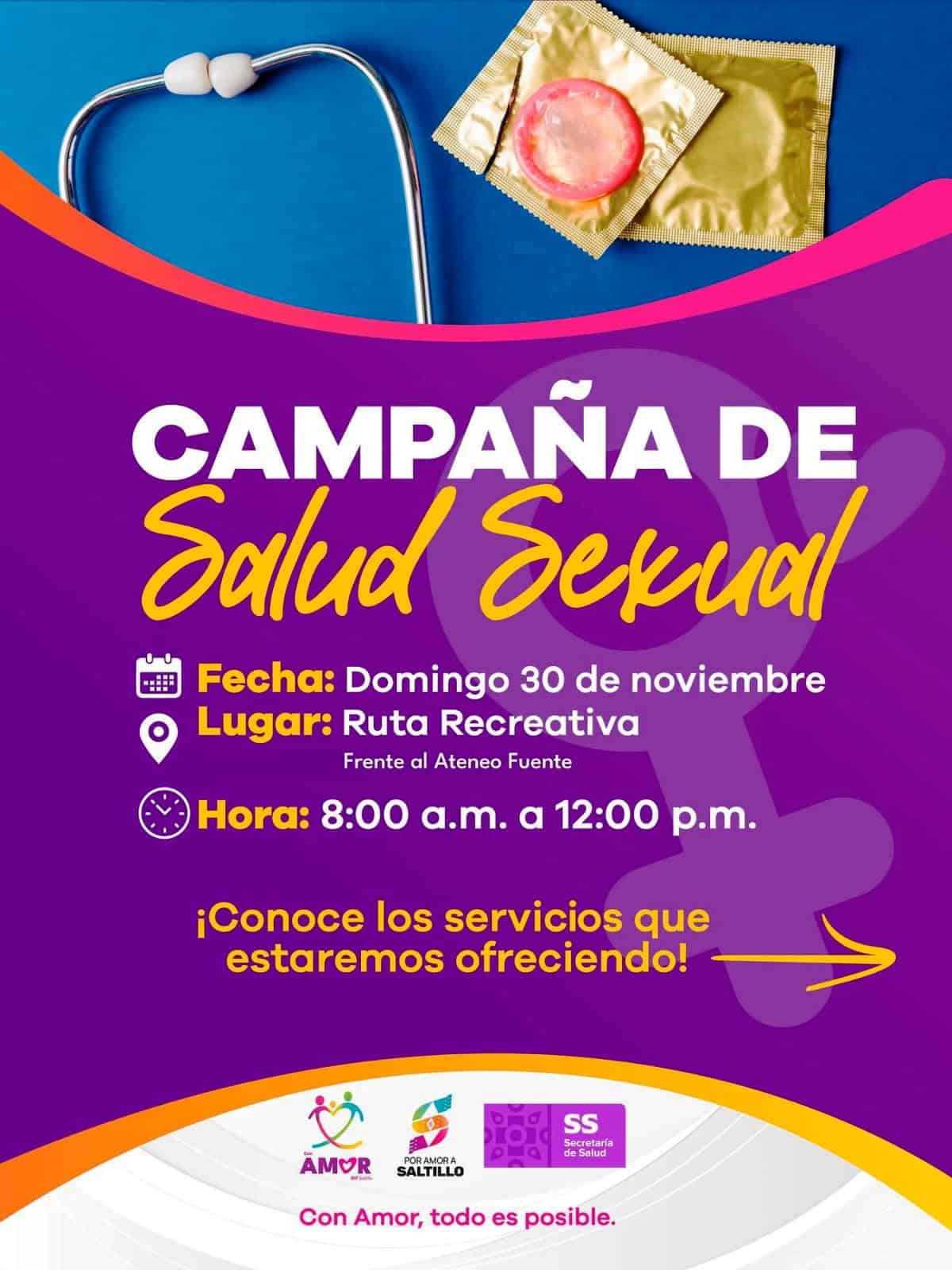 DIF Saltillo realizará campaña de salud sexual el 30 de noviembre