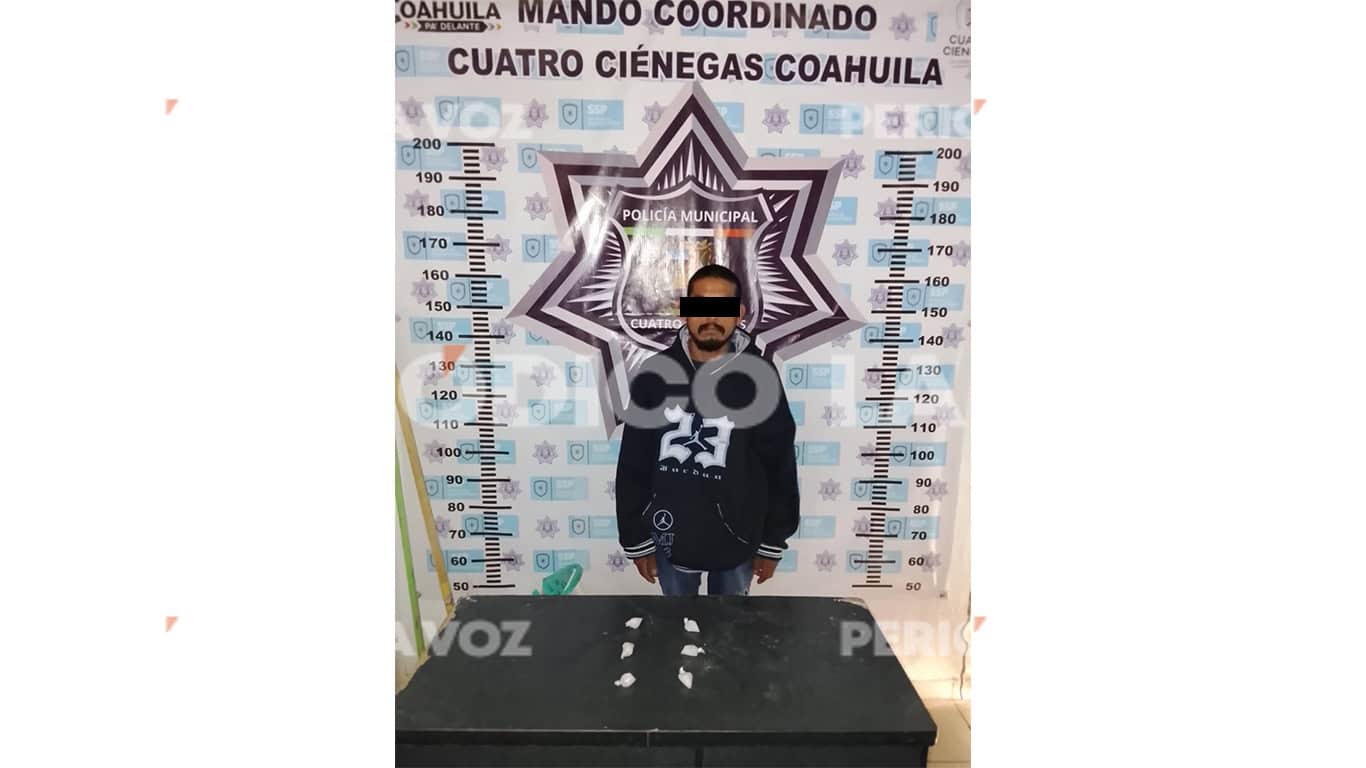 Seguridad Municipal asegura a un hombre con sustancias en Monclova
