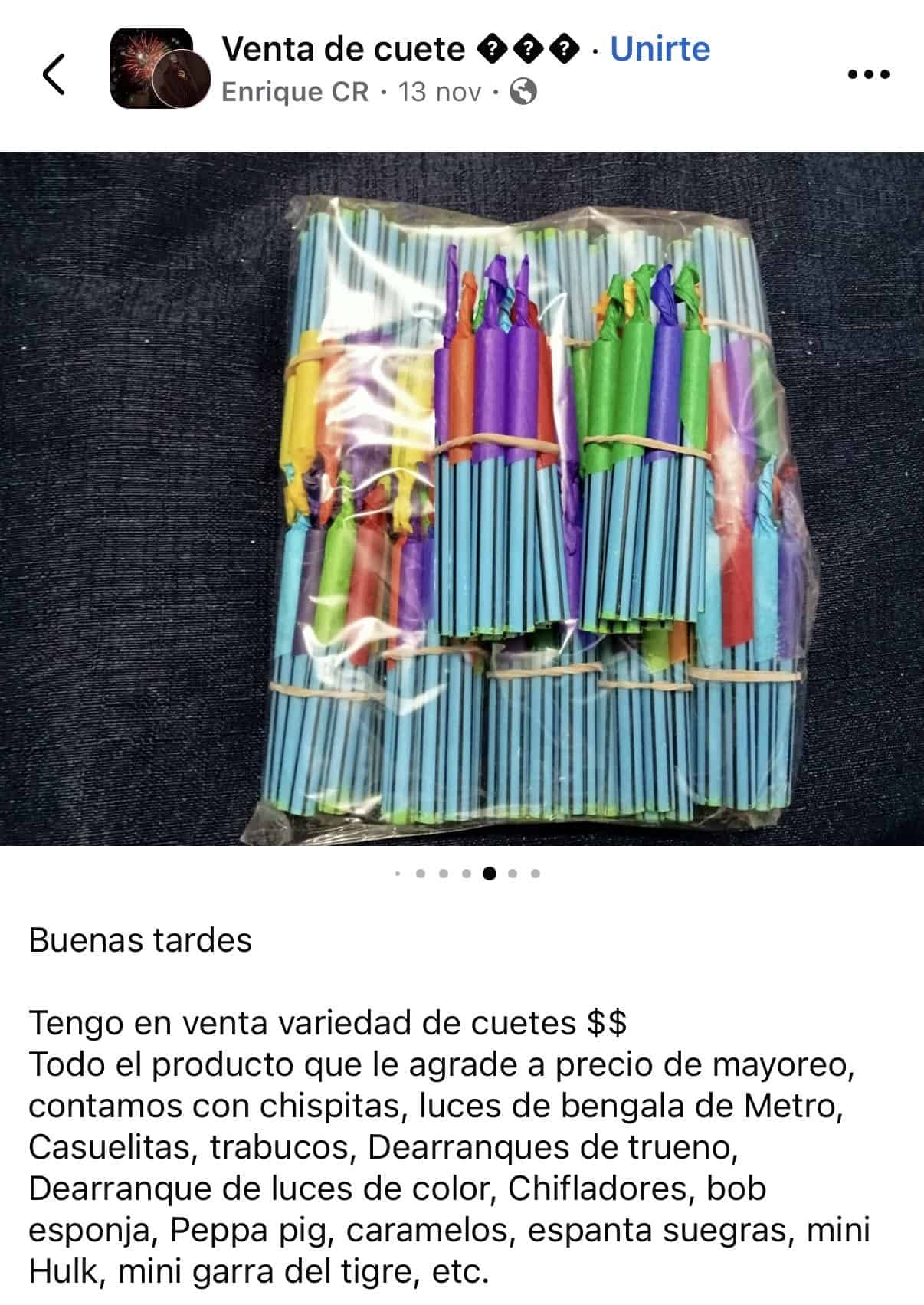 Aumenta la venta de pirotecnia informal en Arteaga a pesar de la prohibición