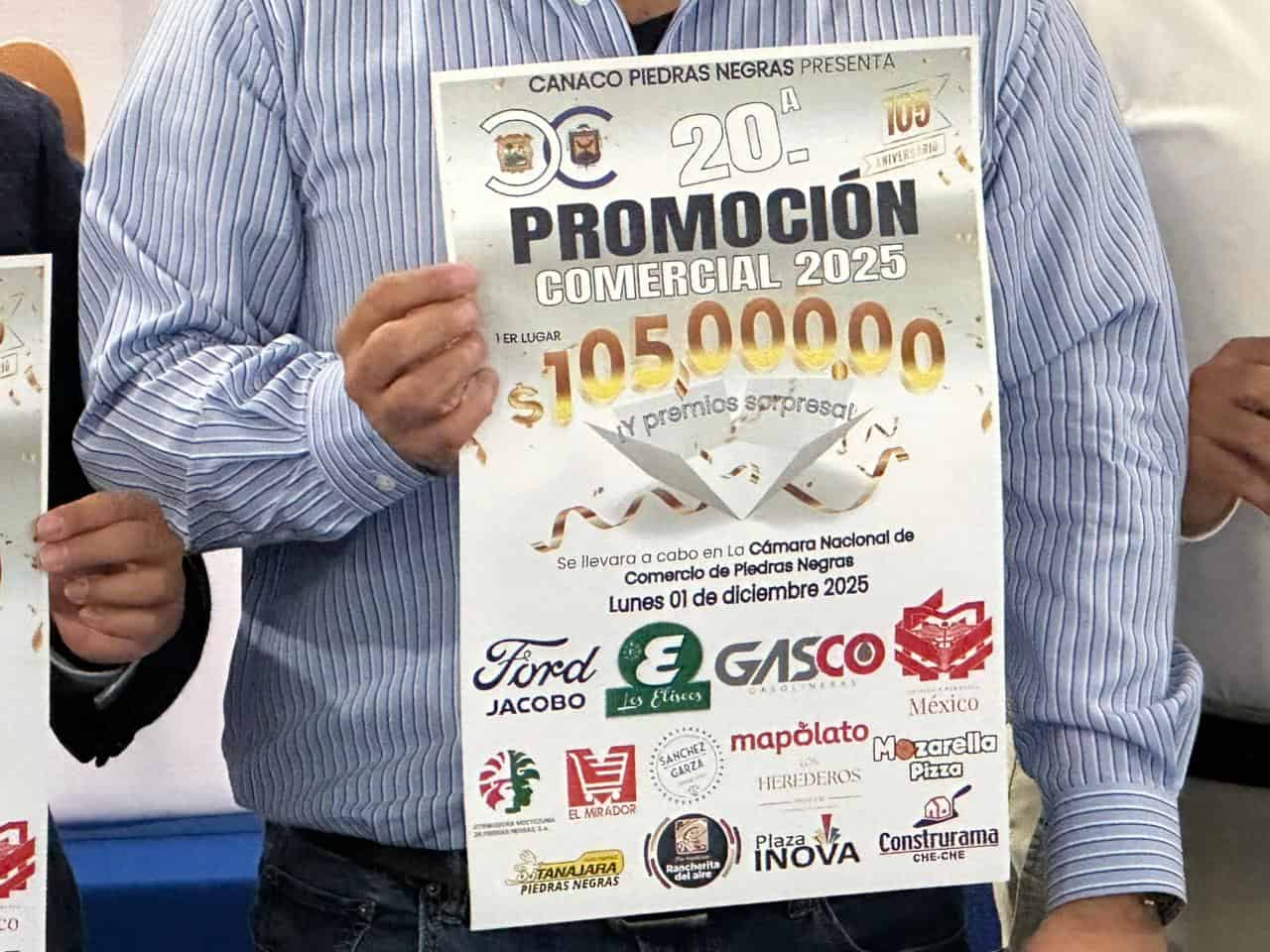 CANACO Piedras Negras celebra 105 años con gran promoción comercial y sorteo de $105,000