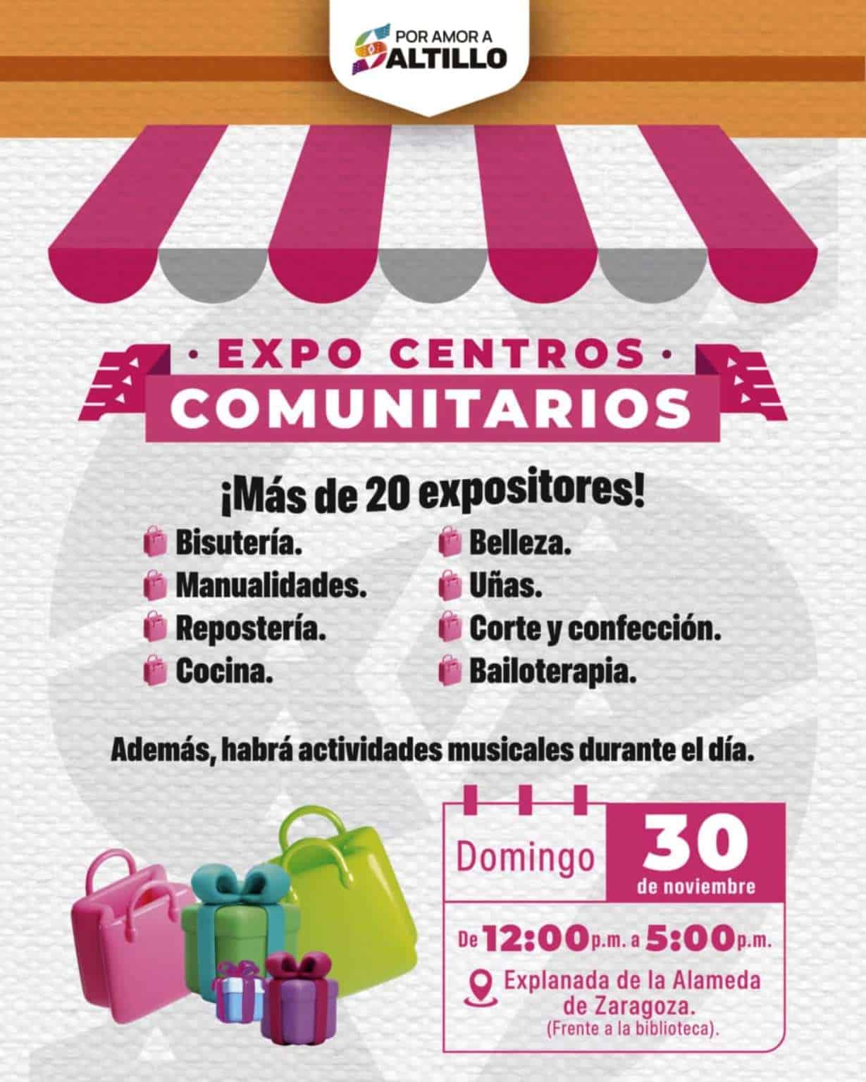 Este domingo se realiza la Expo Centros Comunitarios en Saltillo