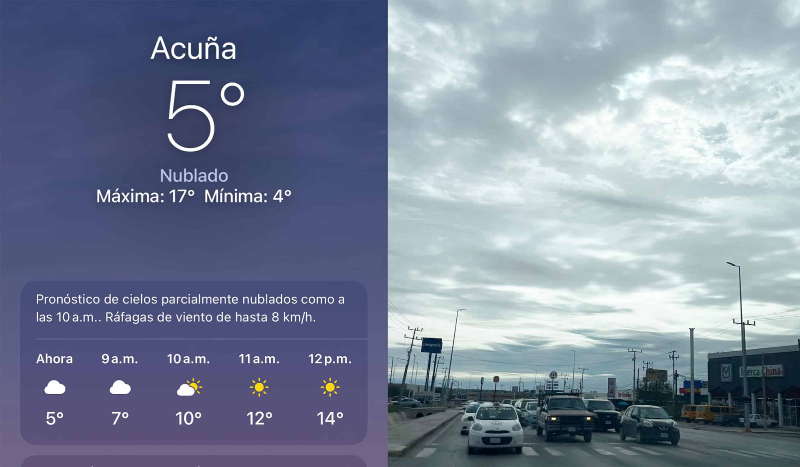 Frente frío 17 provoca desplome de temperaturas en Ciudad Acuña