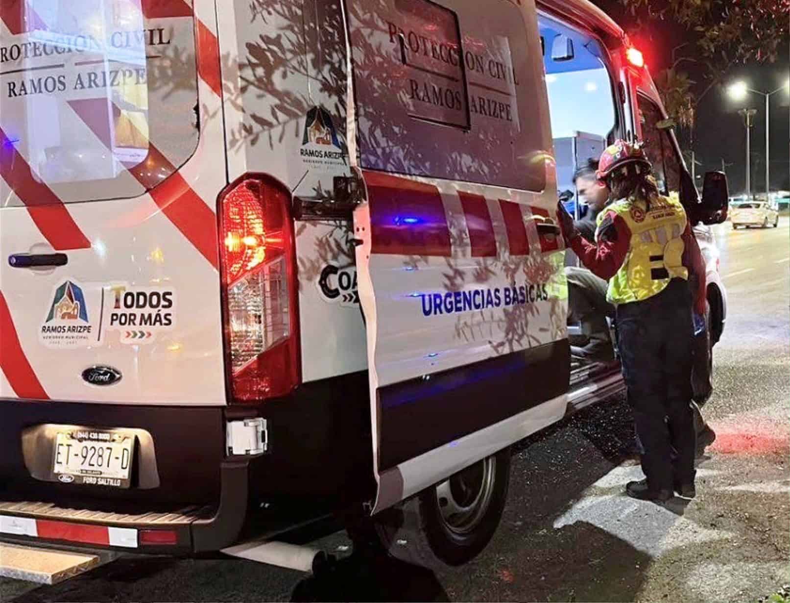 Choque por alcance en Ramos Arizpe deja un hombre lesionado