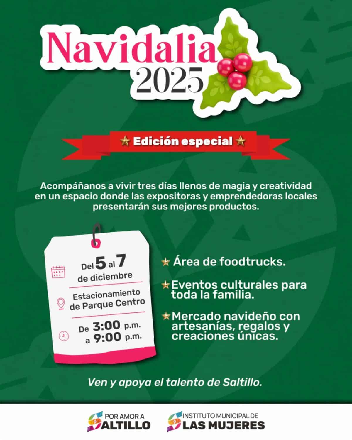Navidalia 2025: evento navideño con emprendedores en Saltillo