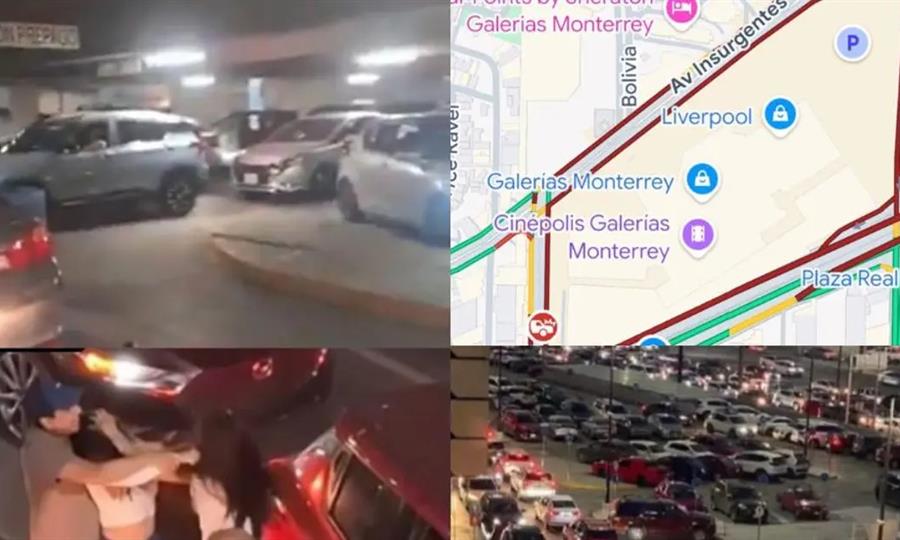 Galerías Monterrey colapsa por compras navideñas: tráfico y peleas