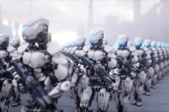 Robot militar tipo Terminator de China imita movimientos de soldados