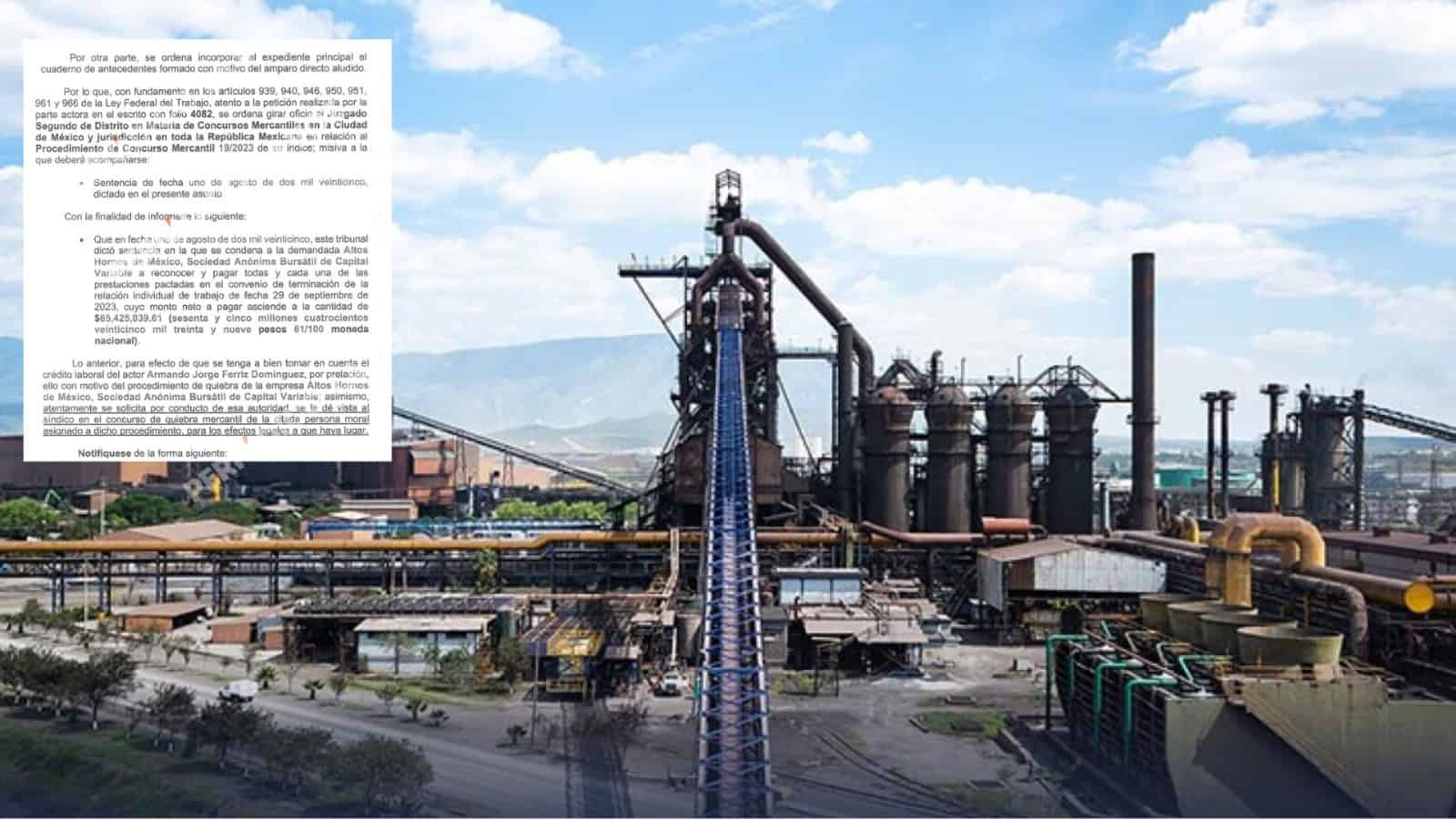 AHMSA debe pagar 65 millones a Armando Ferriz en Monclova