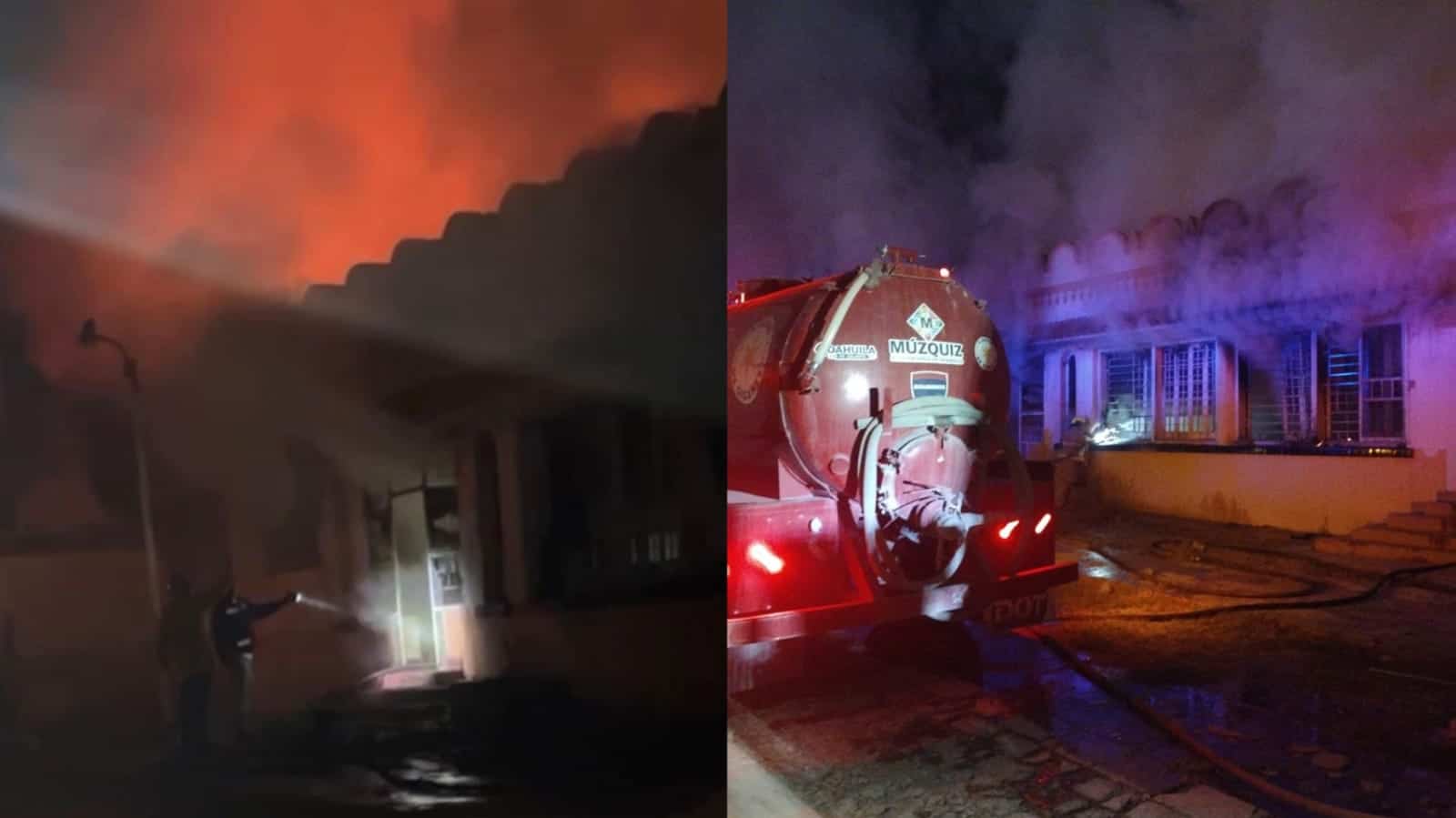 Nuevo incendio consume antiguo Edificio de JAAPAM en Múzquiz