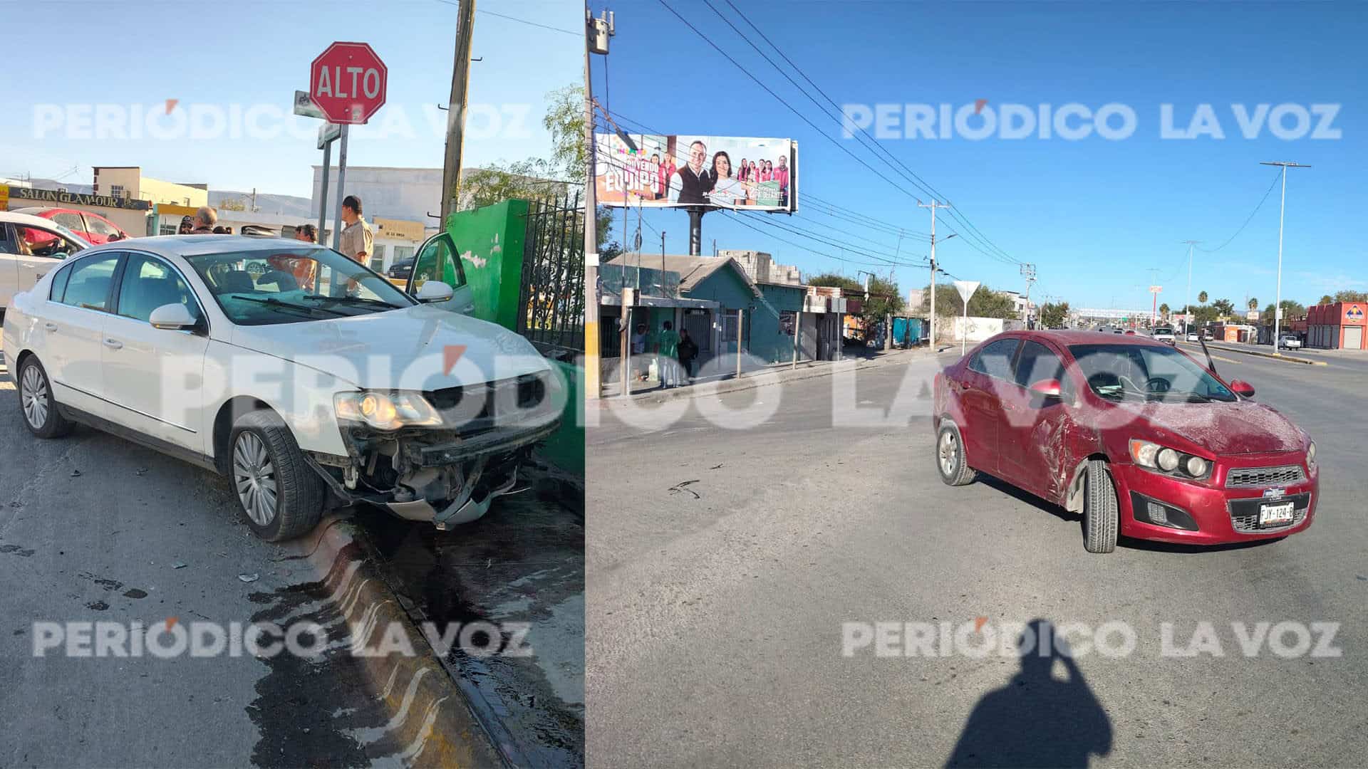 Choque entre vehículos causa caos vial en Monclova