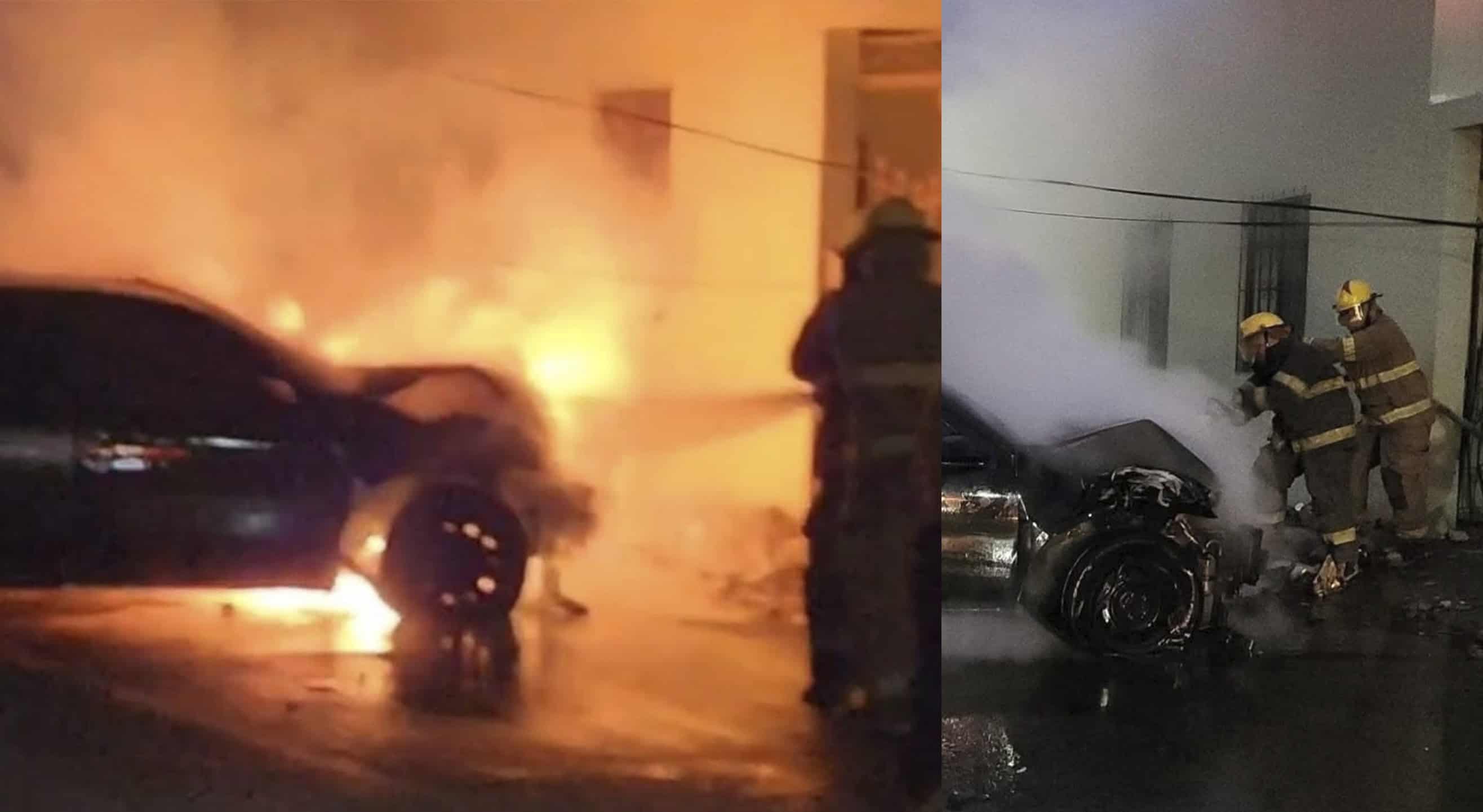 Accidente e incendio dejan autom&oacute;vil calcinado en Morelos