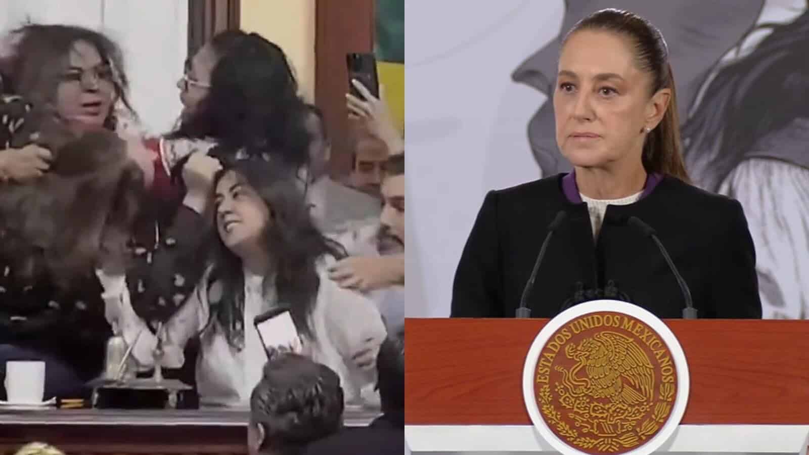 Claudia Sheinbaum condena agresiones en el Congreso de CDMX