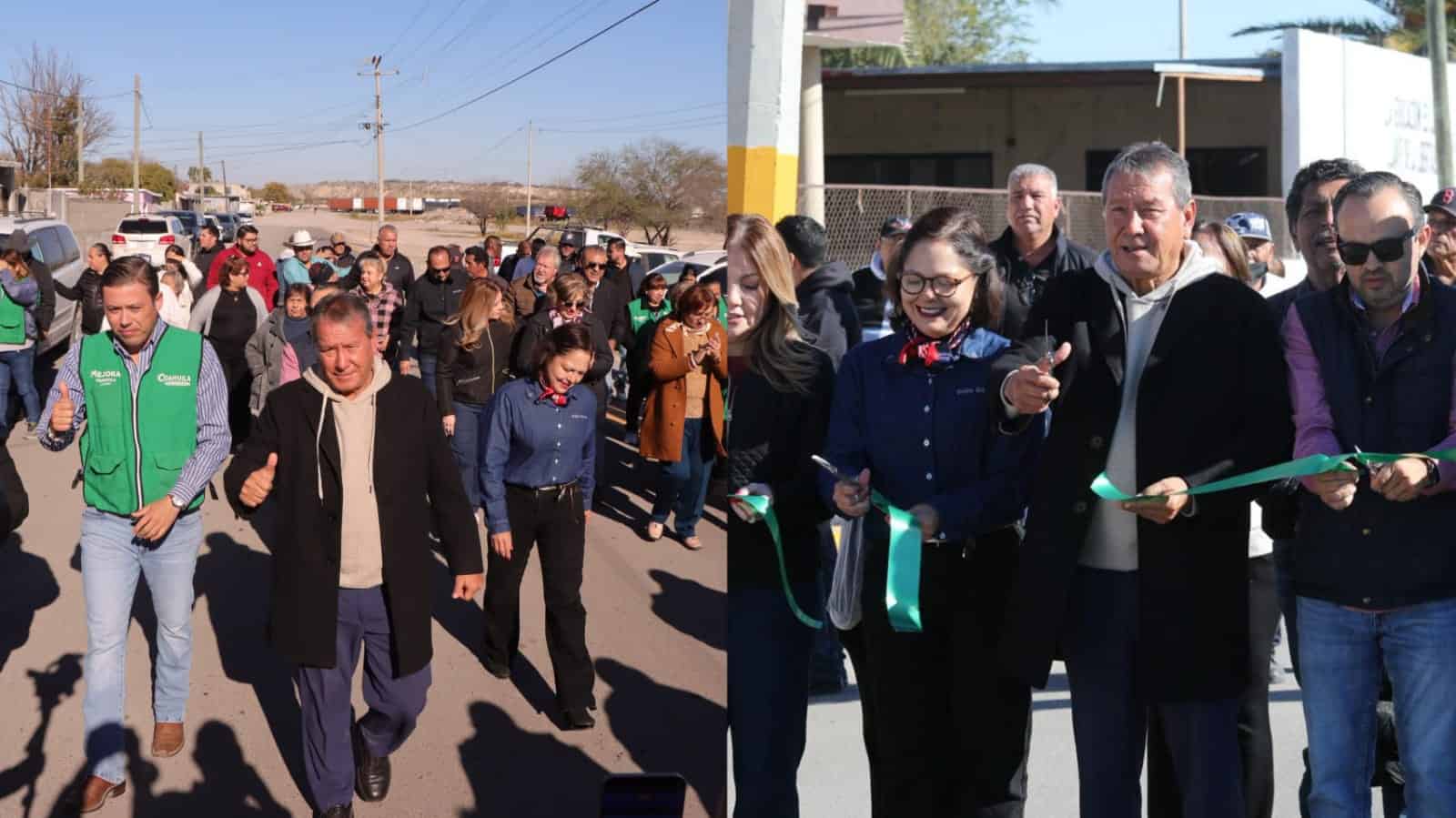 Entrega alcalde &Oacute;scar R&iacute;os Ram&iacute;rez obras de pavimentaci&oacute;n por 3 mdp