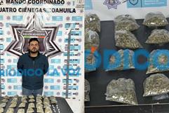 Detienen a hombre con sustancias ilegales en la colonia El Pedregal de Cuatro Ciénegas