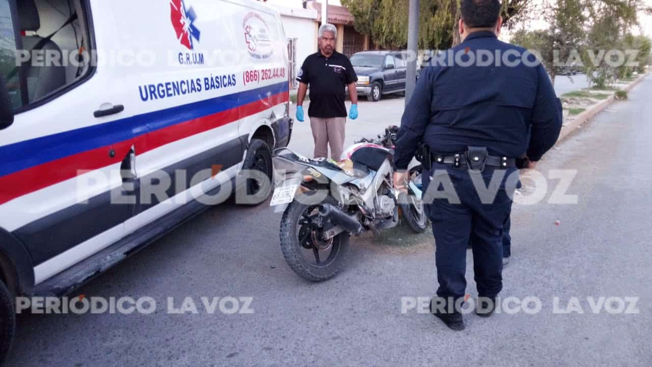 Accidente de motociclista en Frontera deja a un hombre herido