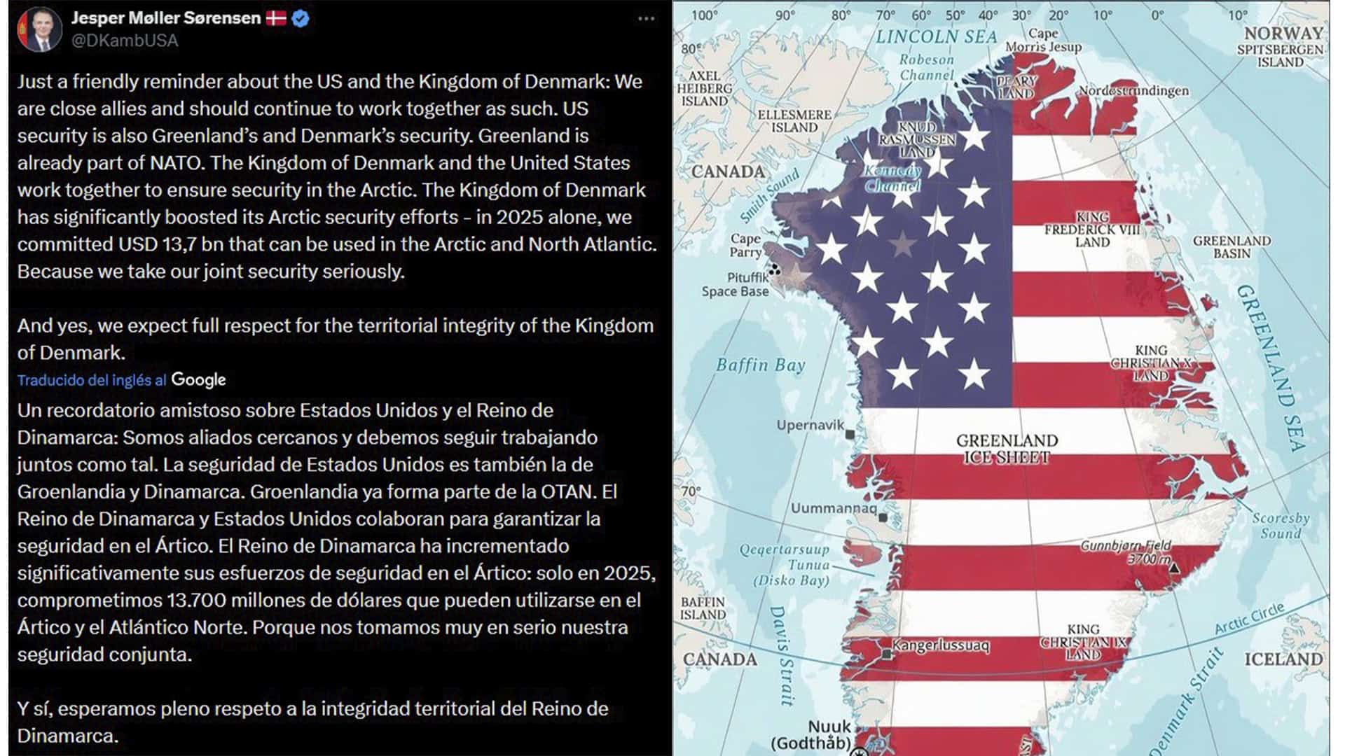 Jesper M&oslash;ller S&oslash;rensen destaca defensa tras captura de Nicol&aacute;s Maduro