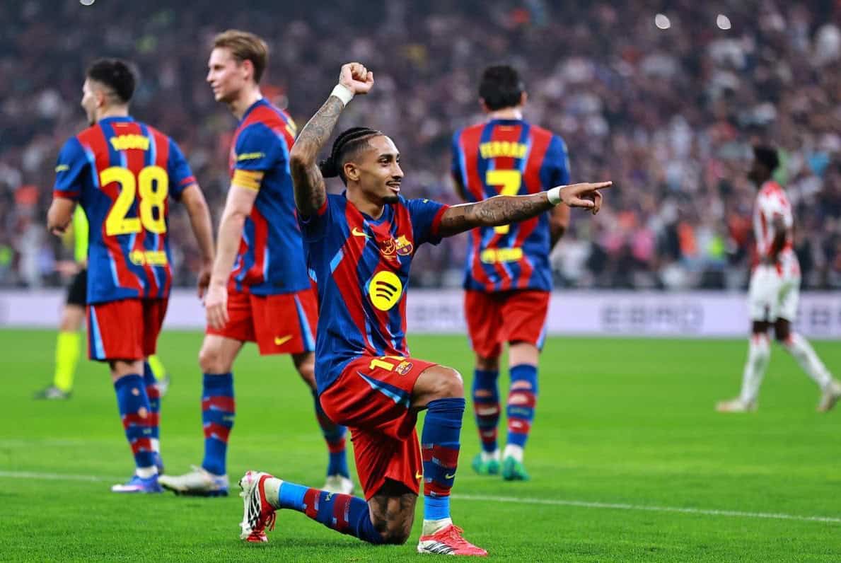 Barcelona golea 5-0 al Athletic de Bilbao en la Supercopa de Espa&ntilde;a 2026