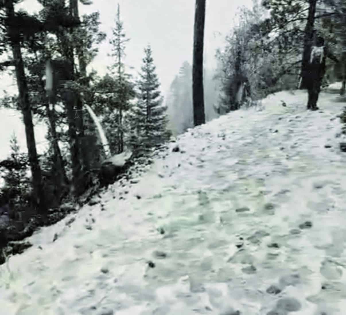 Nieve en Sierra La Martha: senderistas desaf&iacute;an el fr&iacute;o en Coahuila