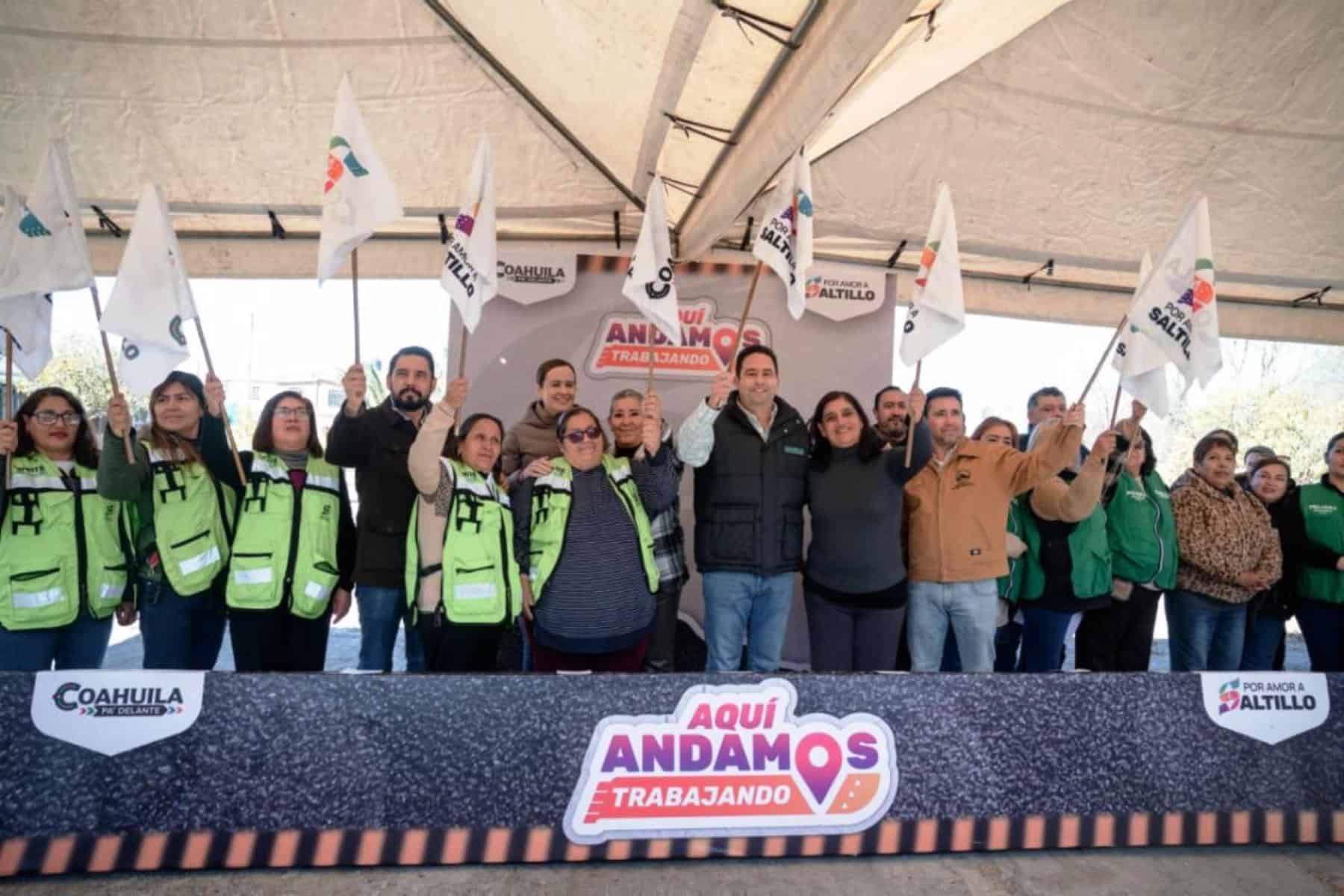 Alcalde de Saltillo destaca obras de pavimentaci&oacute;n en colonia El Rodeo