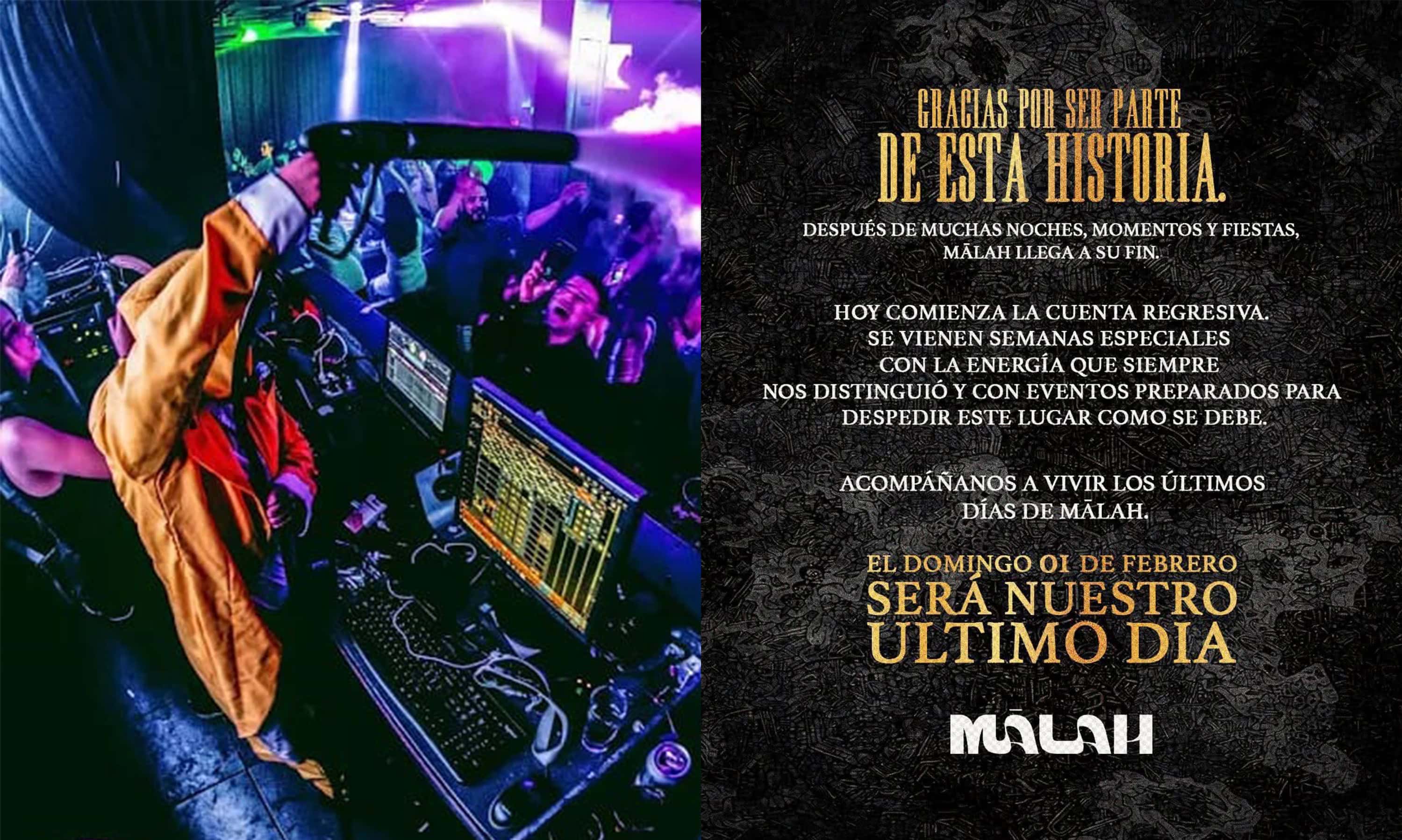 Malah se suma a los cierres y anuncia su despedida