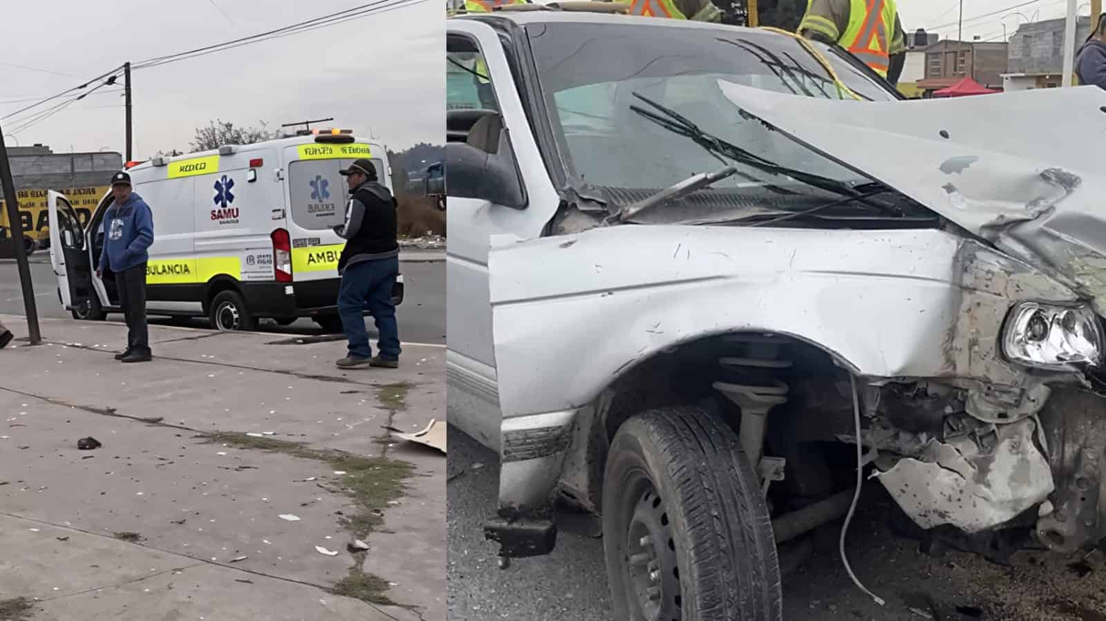 Automovilista resulta lesionado tras choque con ferrocarril en cruce de Saltillo
