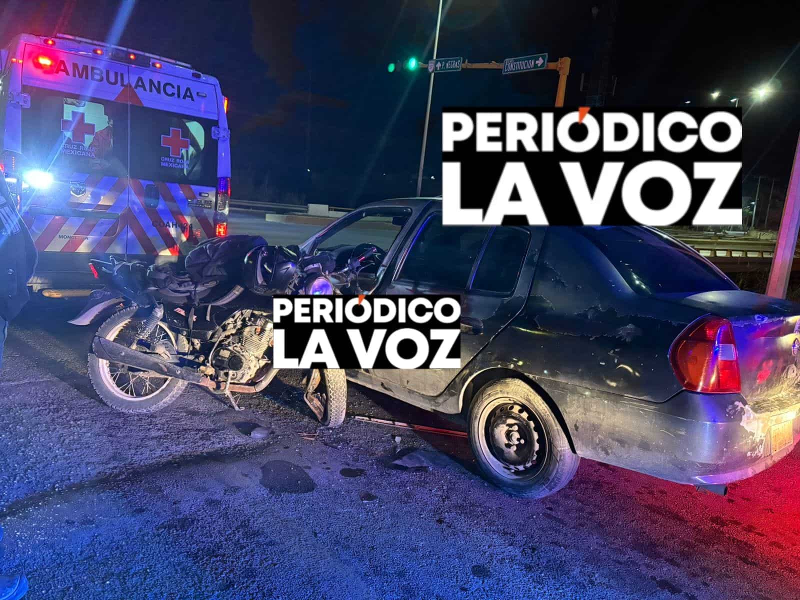 Accidente de motociclista en Monclova deja herido
