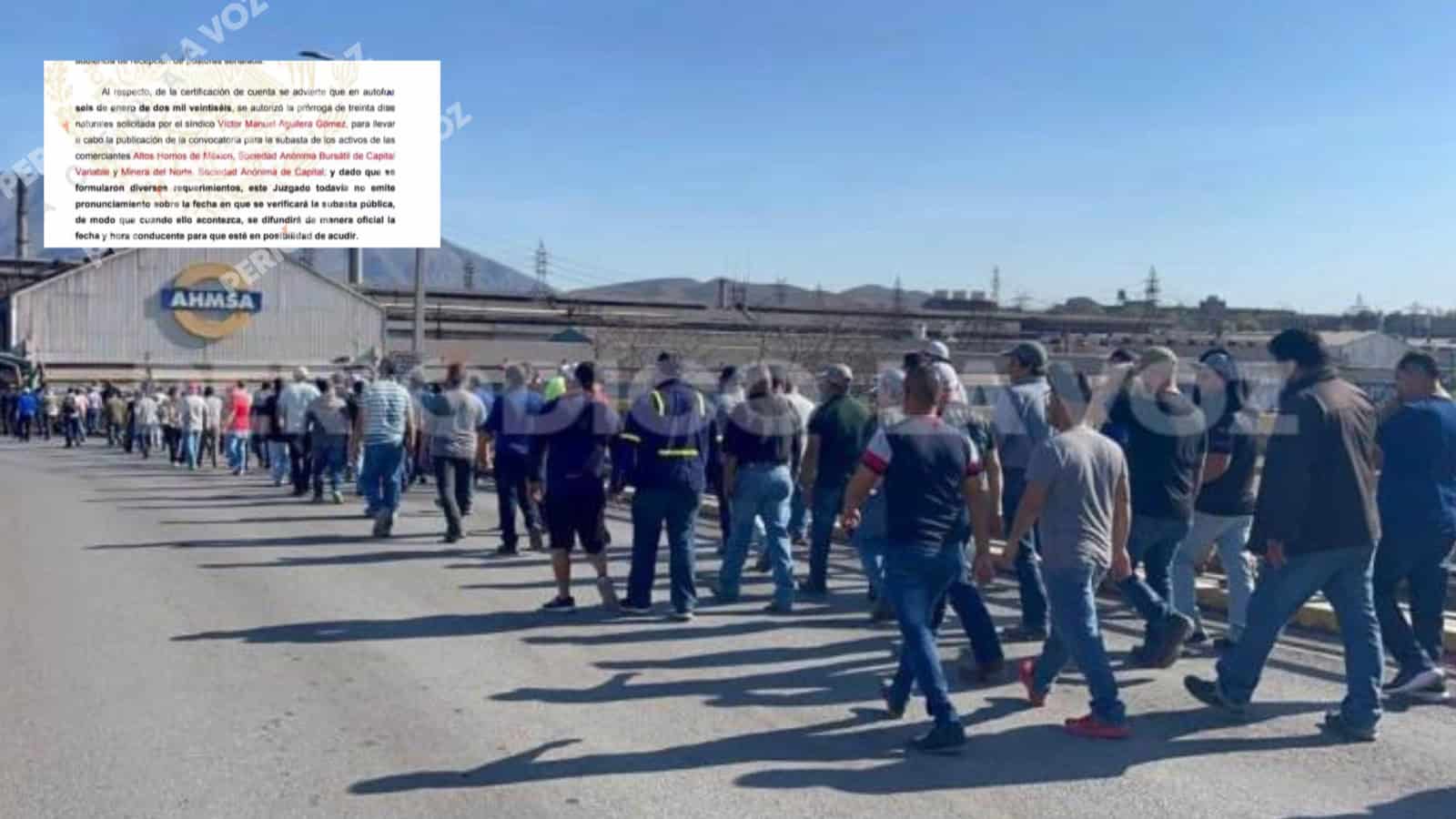 Juzgado a&uacute;n no aprueba fecha de subasta de AHMSA pese a calendario presentado.