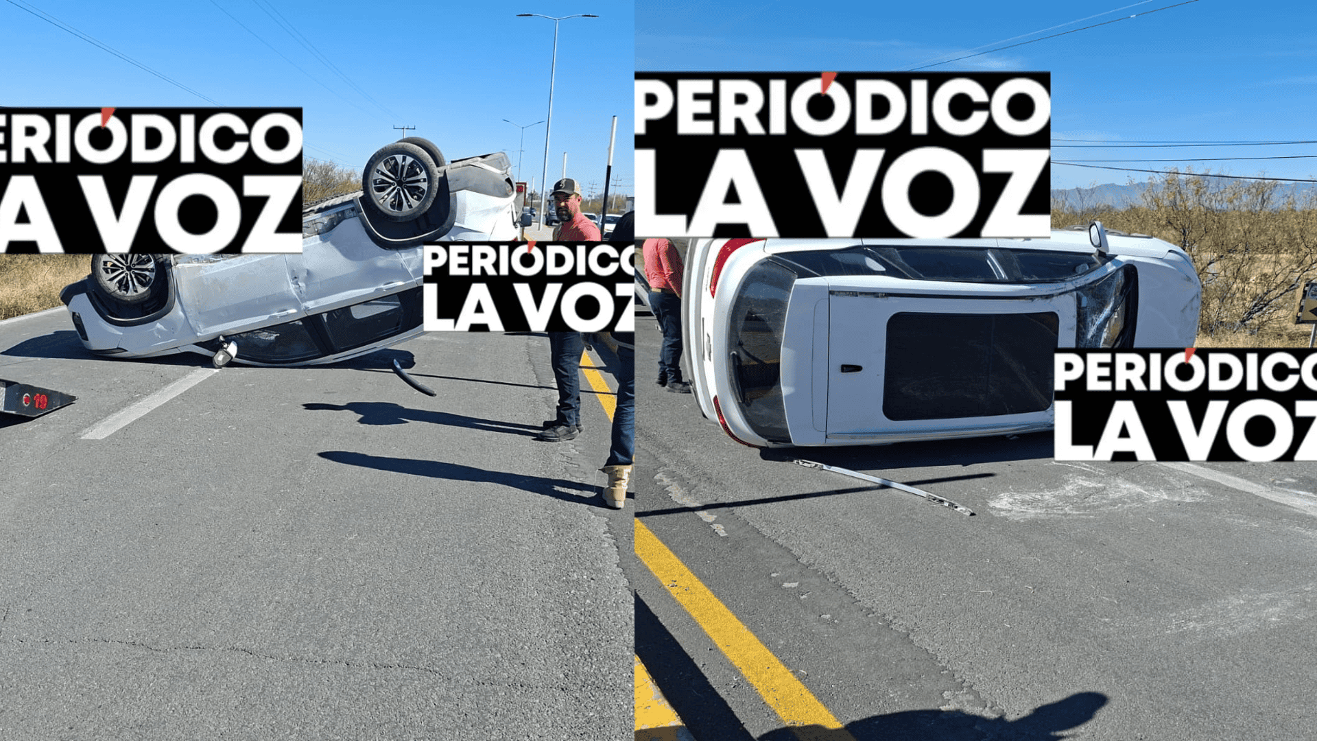 Conductora resulta ilesa  Acuesta camioneta en la carretera 30