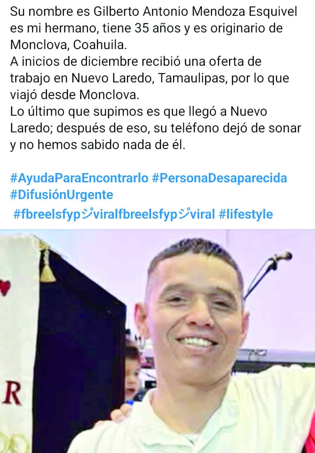Desaparece joven de Monclova tras aceptar oferta laboral en Nuevo Laredo