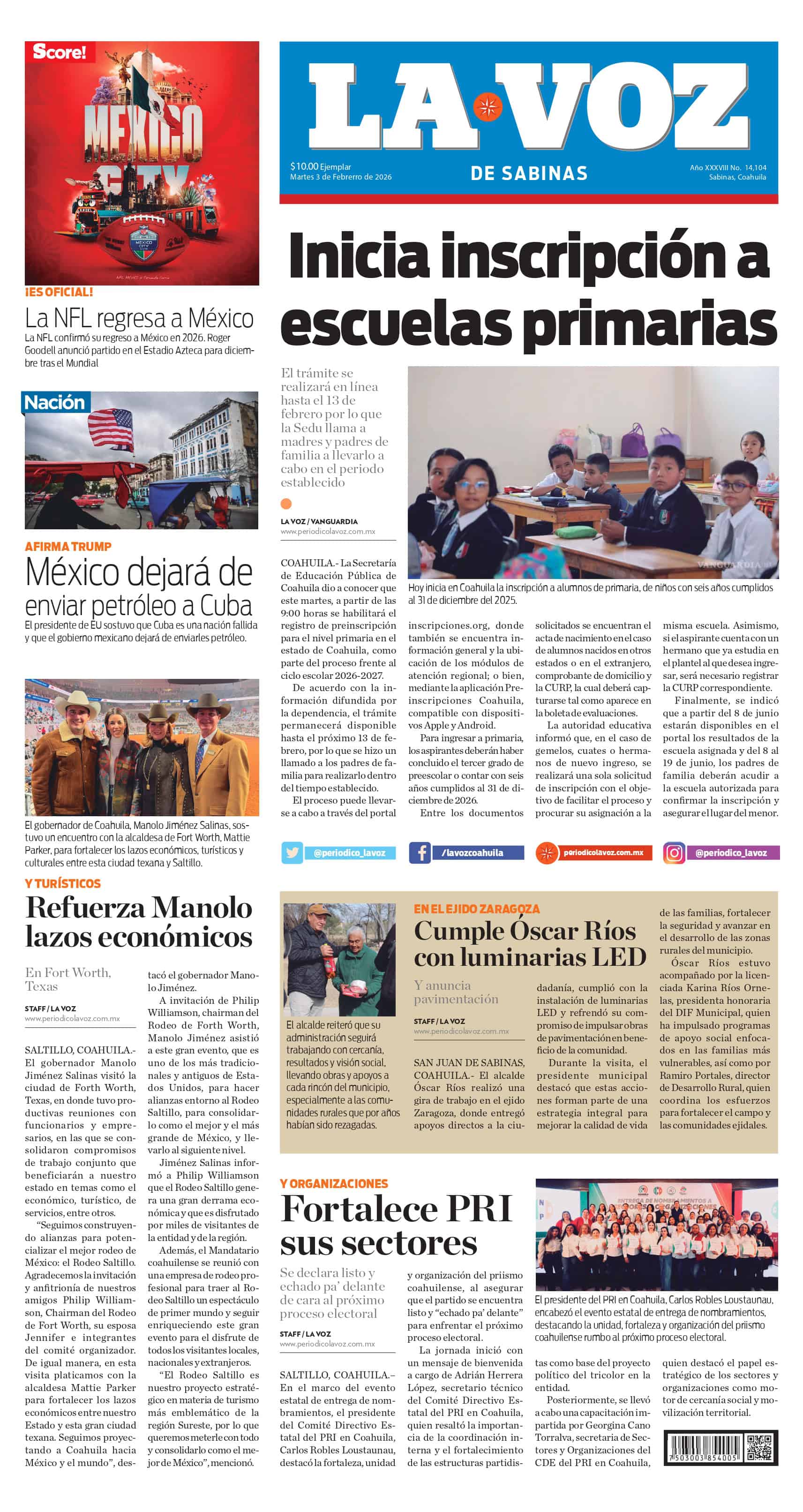 Portada Sabinas