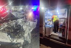 Tráiler se da a la fuga tras brutal choque en el libramiento Óscar Flores Tapia