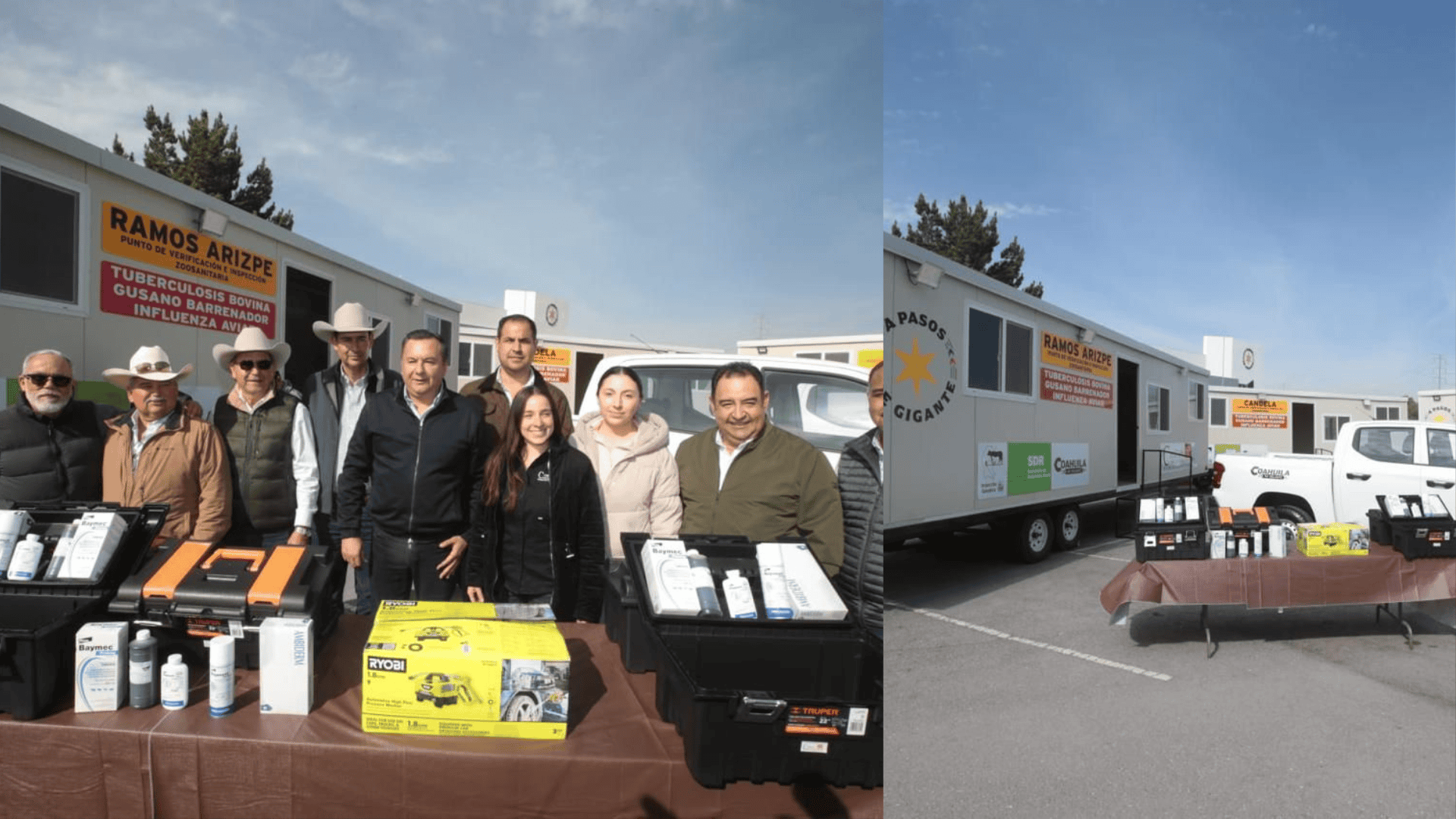 REFUERZA GOBIERNO DE COAHUILA LA SANIDAD ANIMAL CON ENTREGA DE CAMIONETAS Y CASETAS DE INSPECCI&Oacute;N