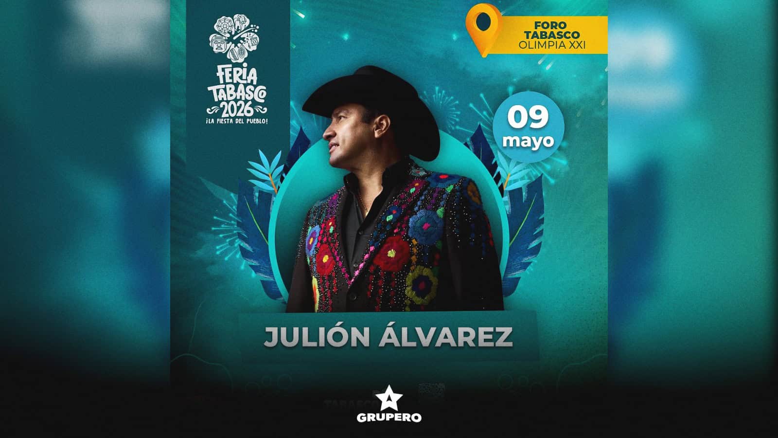 Feria Tabasco 2026: Juli&oacute;n &Aacute;lvarez se presentar&aacute; en mayo