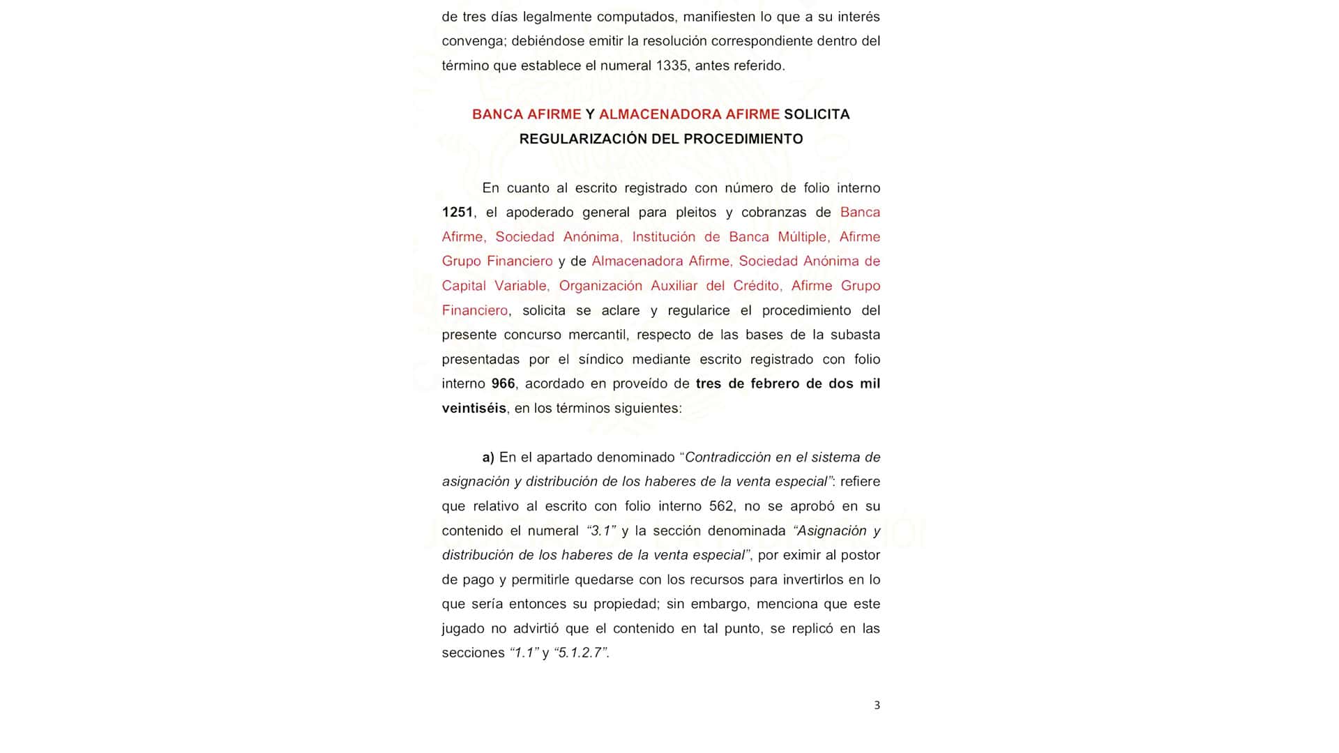 Banca Afirme pierde derecho a participar en subasta sider&uacute;rgica: Juzgado