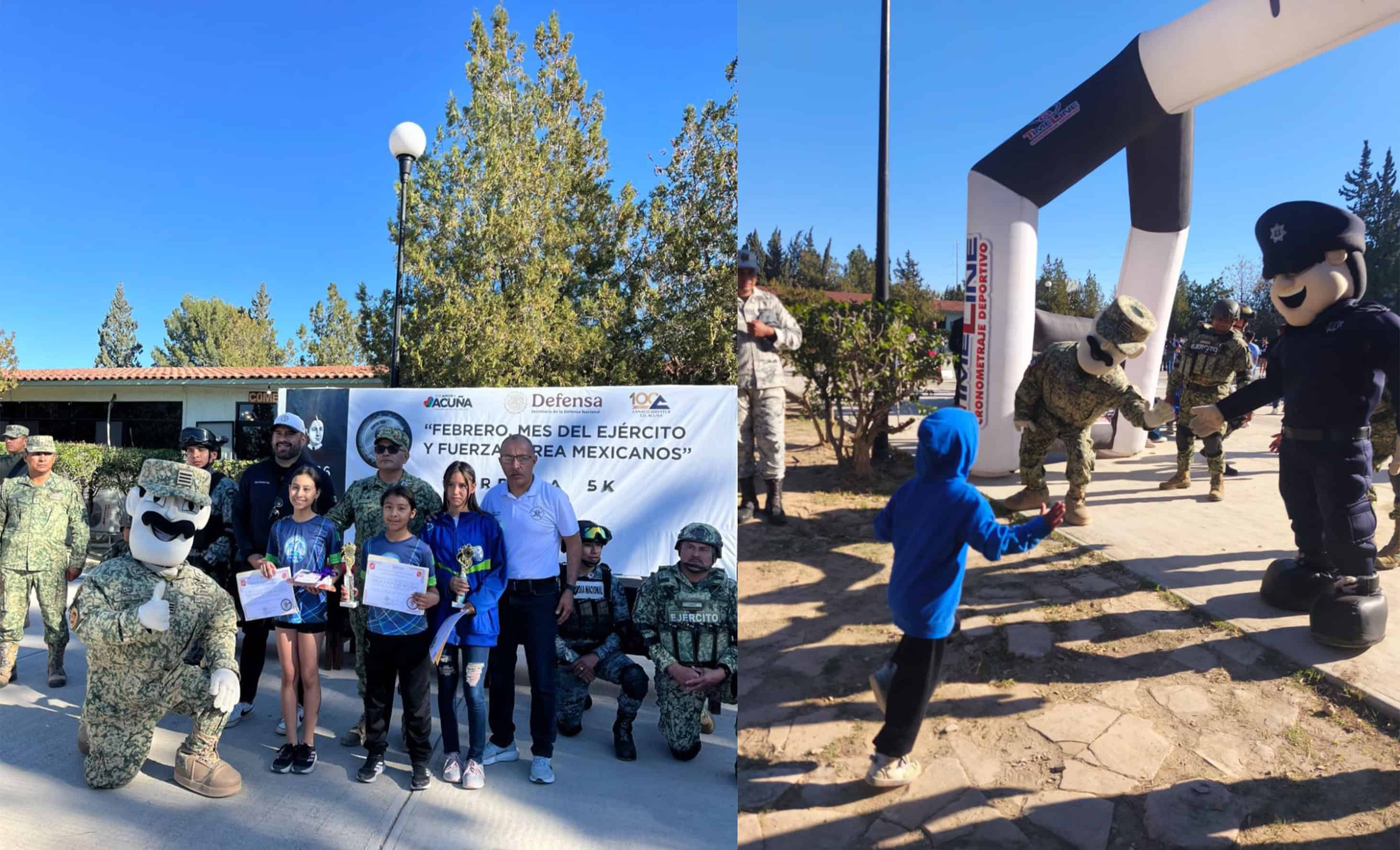 Carrera conmemorativa fortalece lazos entre Ej&eacute;rcito y familias de Ciudad Acu&ntilde;a